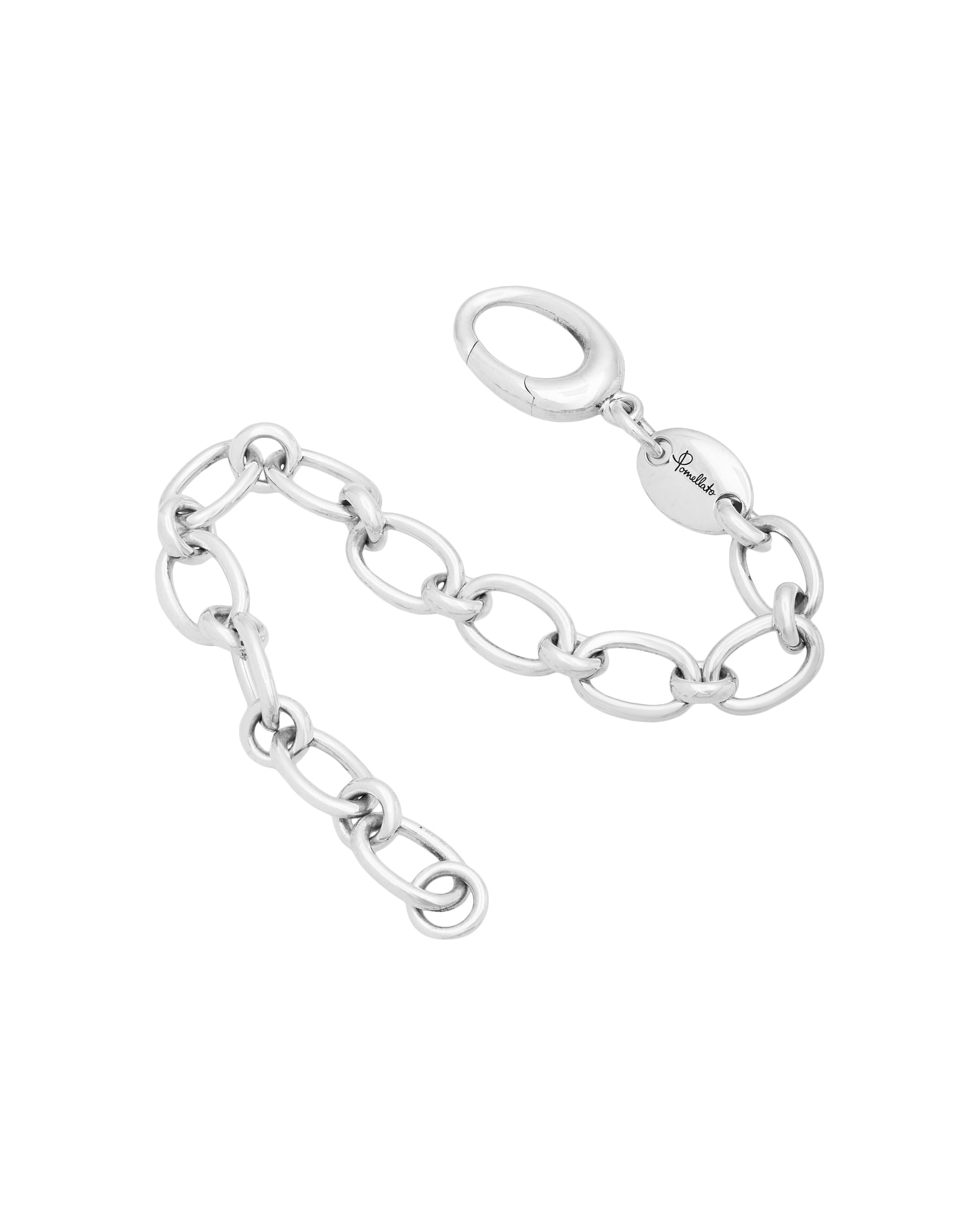 Bracciale pomellato a catena in argento 925%-2