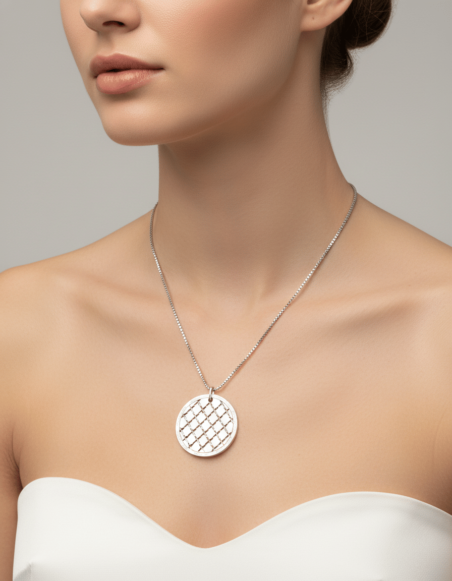 Collana rebecca con ciondolo in argento 925%-3