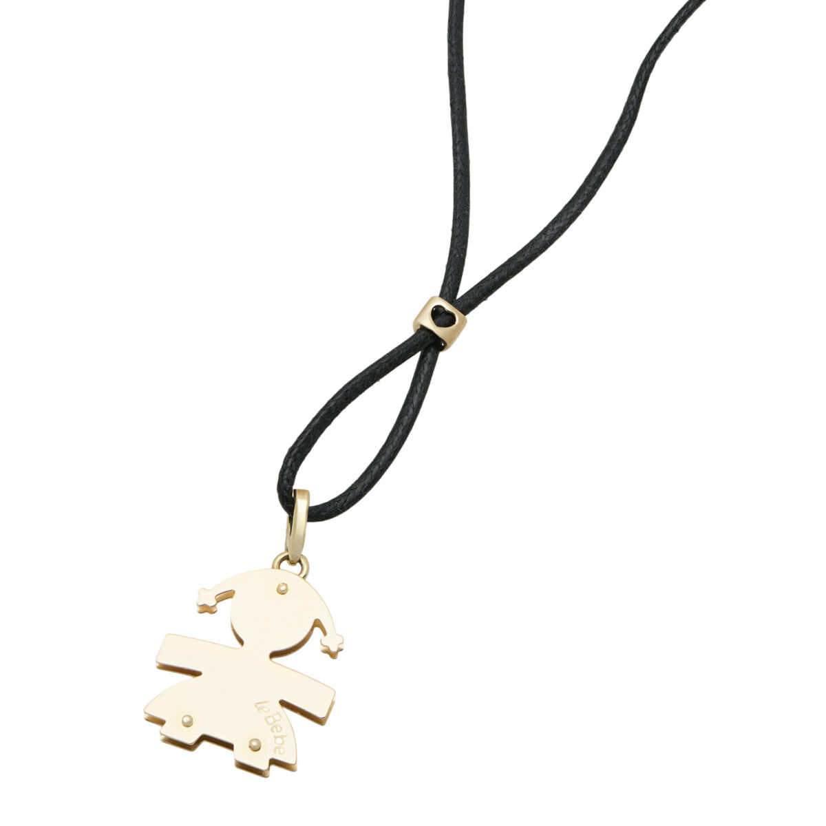 Collana con ciondolo bimba lebebé in oro giallo 9 kt e caucciù-1