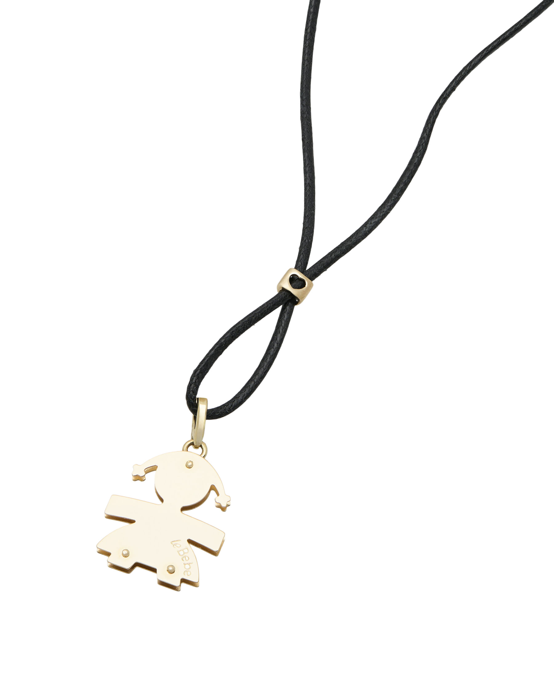 Collana con ciondolo bimba lebebé in oro giallo 9 kt e caucciù-1