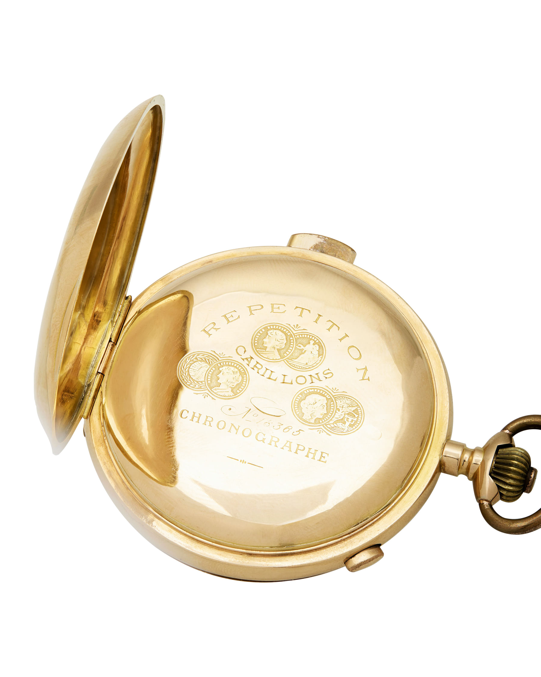 Carillons repetition chronographe pocket watch yellow gold 18kt-3