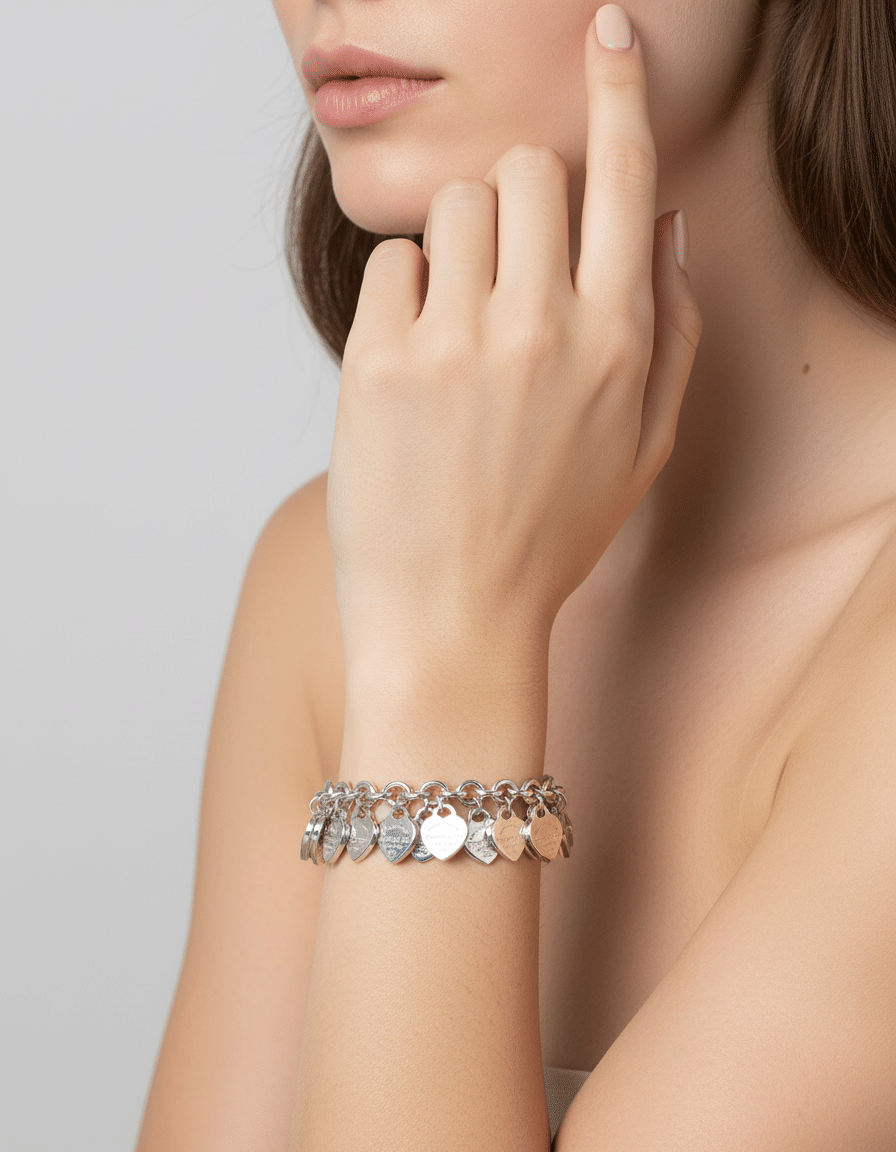 Bracciale return to tiffany multi-heart tag in argento-5