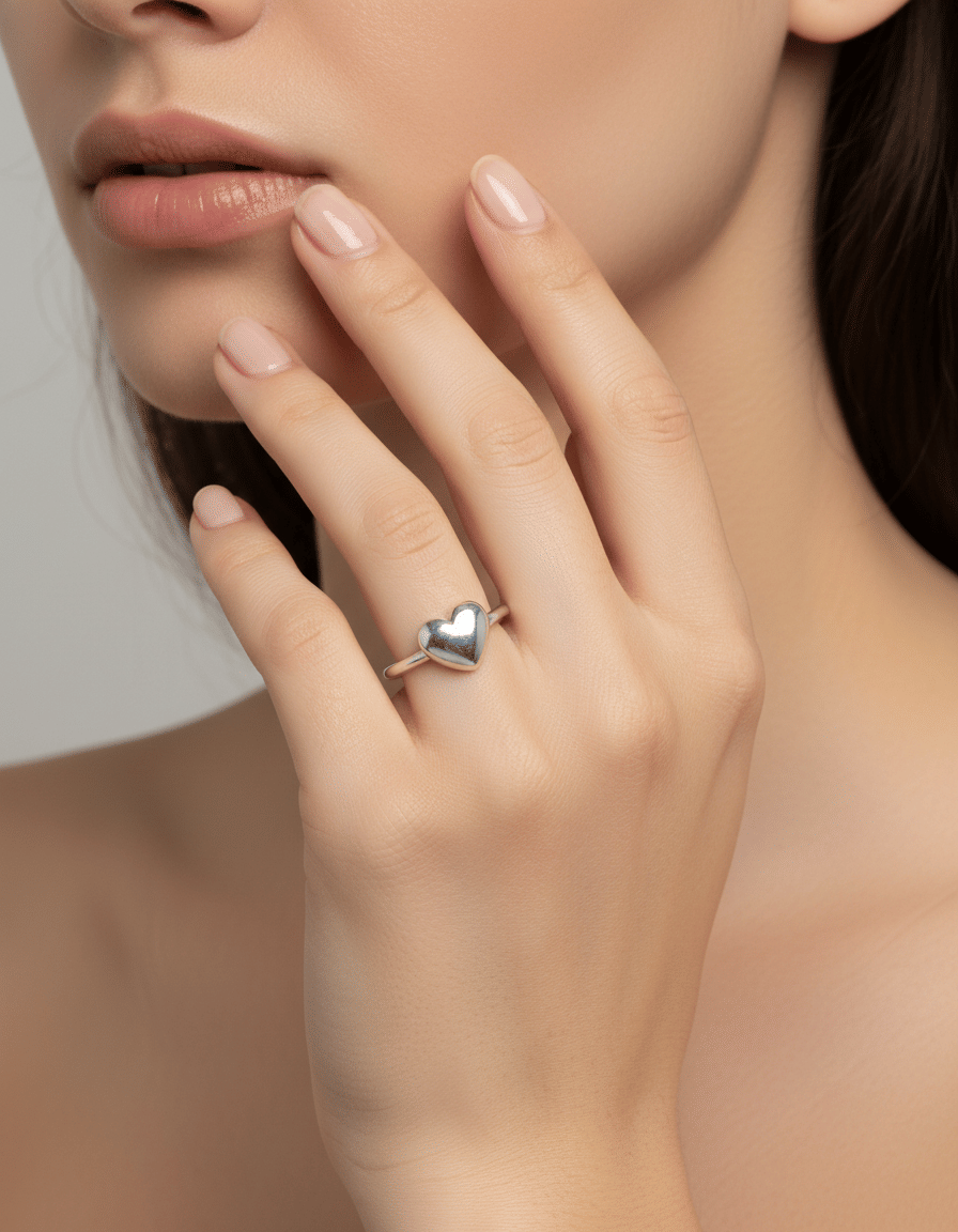 Anello tiffany con cuore in argento 925%-4