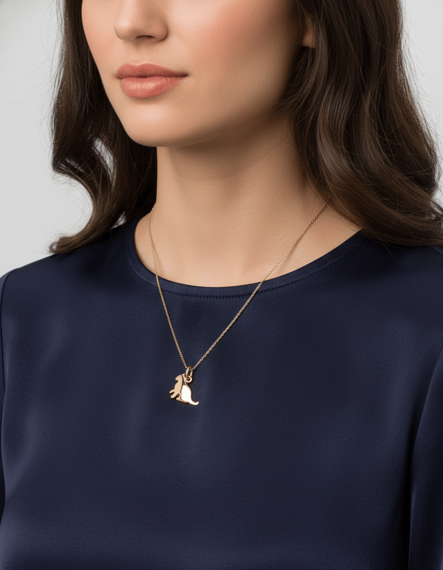 Ciondolo gatto dodo in oro giallo 18 kt-3