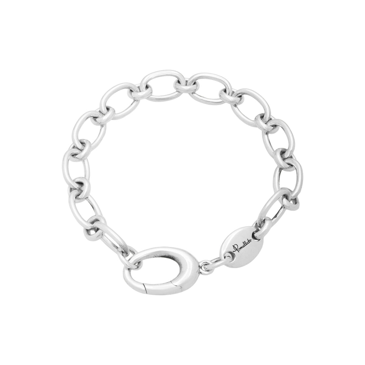 Bracciale pomellato a catena in argento 925%-1