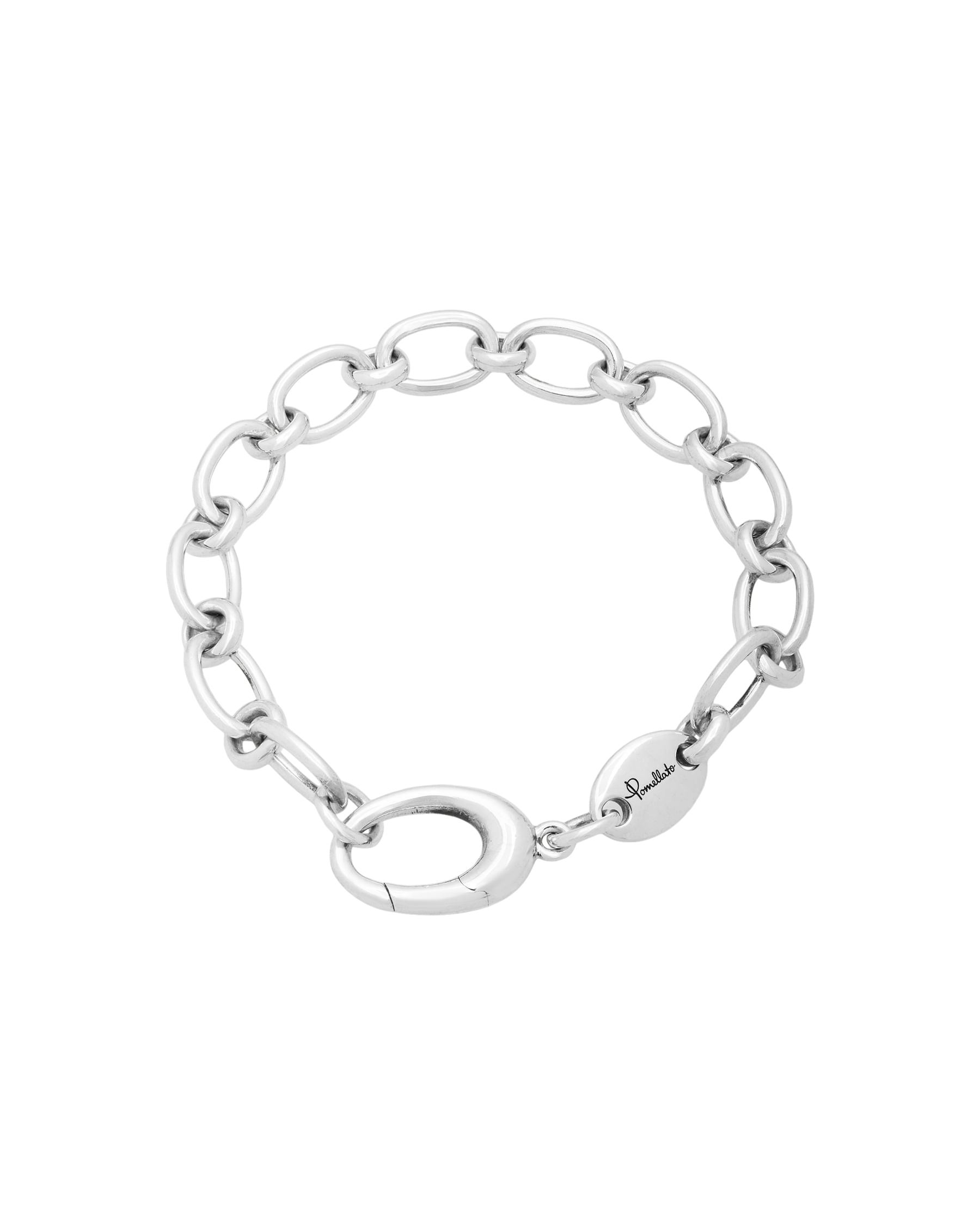 Bracciale pomellato a catena in argento 925%-1