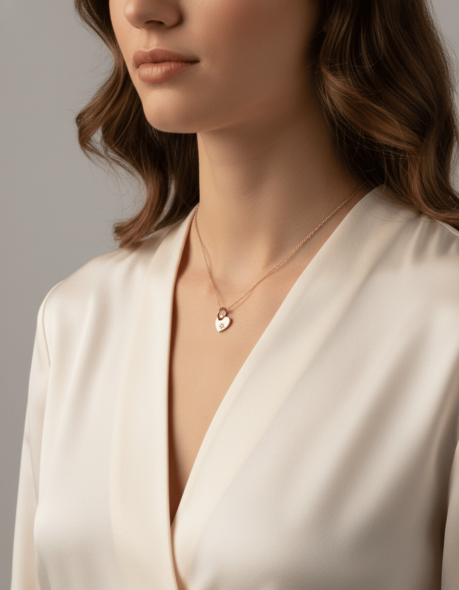 Ciondolo cuore mini dodo in oro rosa con diamante-3