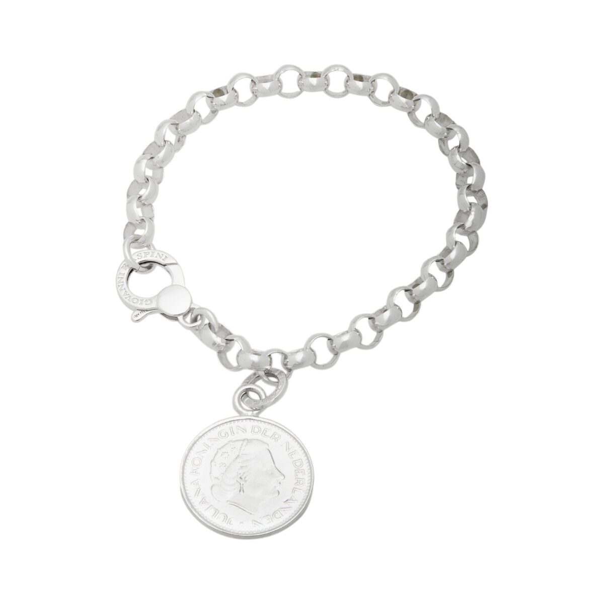 Bracciale g. raspini con charm moneta nederlanden in argento-1