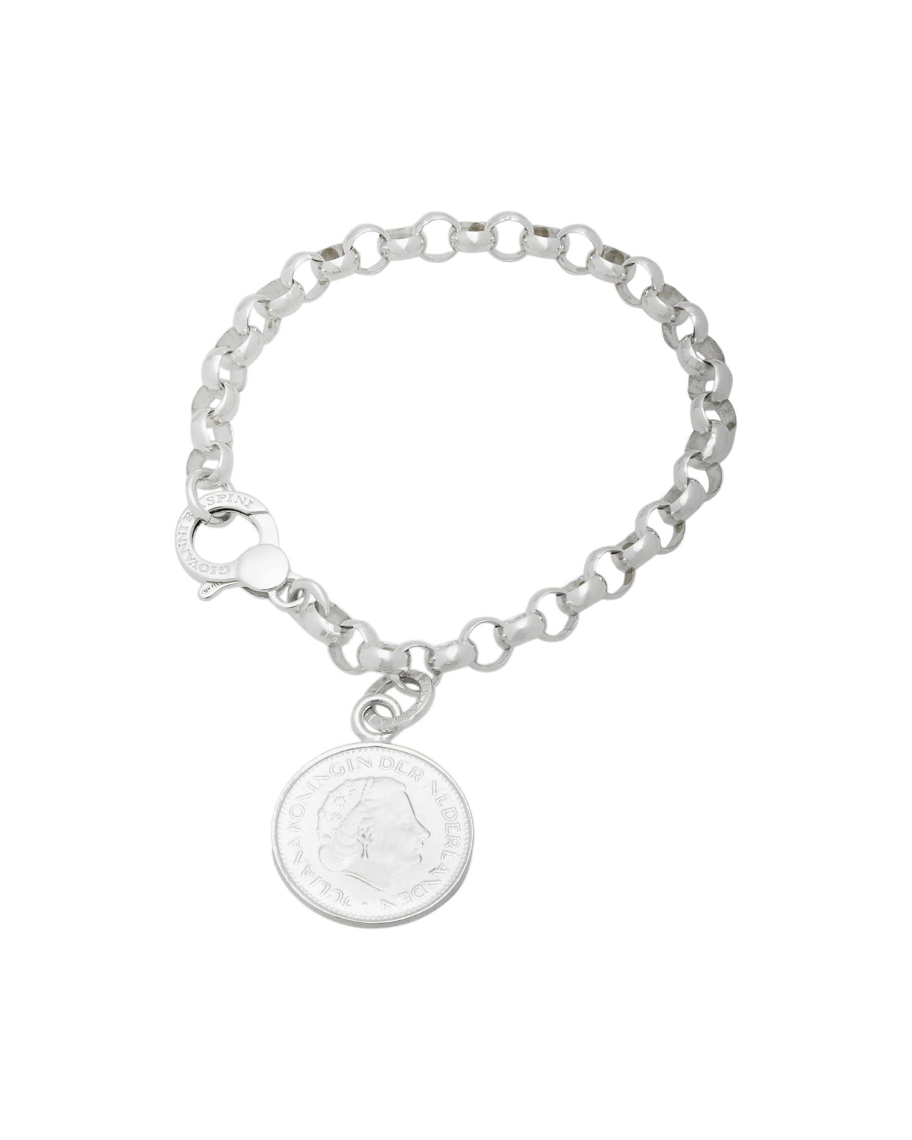 Bracciale g. raspini con charm moneta nederlanden in argento-1