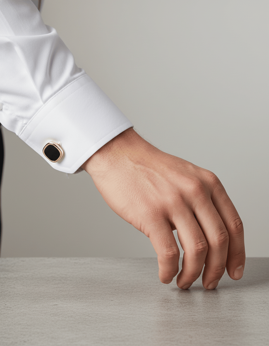 Gemelli ellisse in oro giallo e onice-3