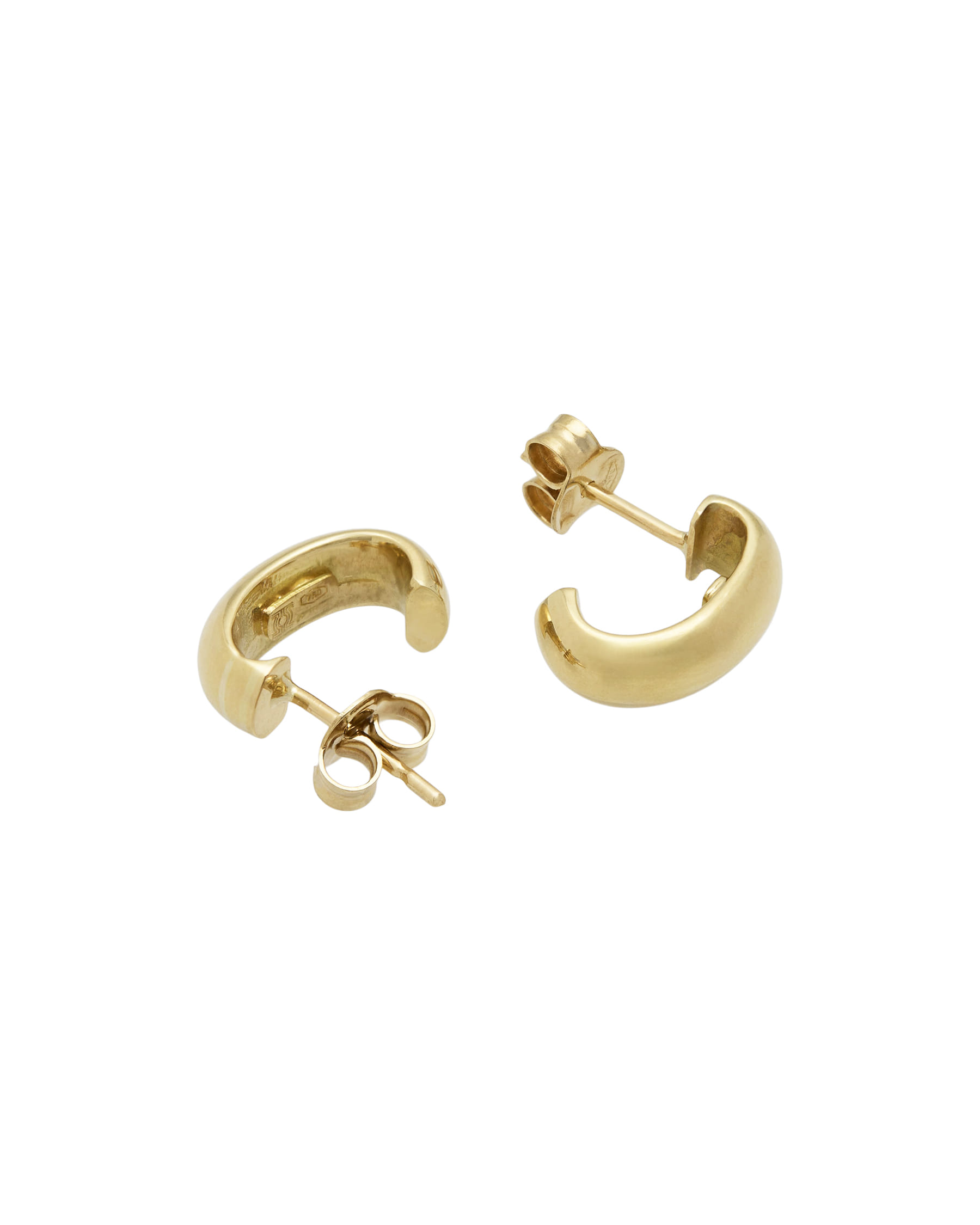 Orecchini semicerchio forma c in oro giallo 18 kt-2