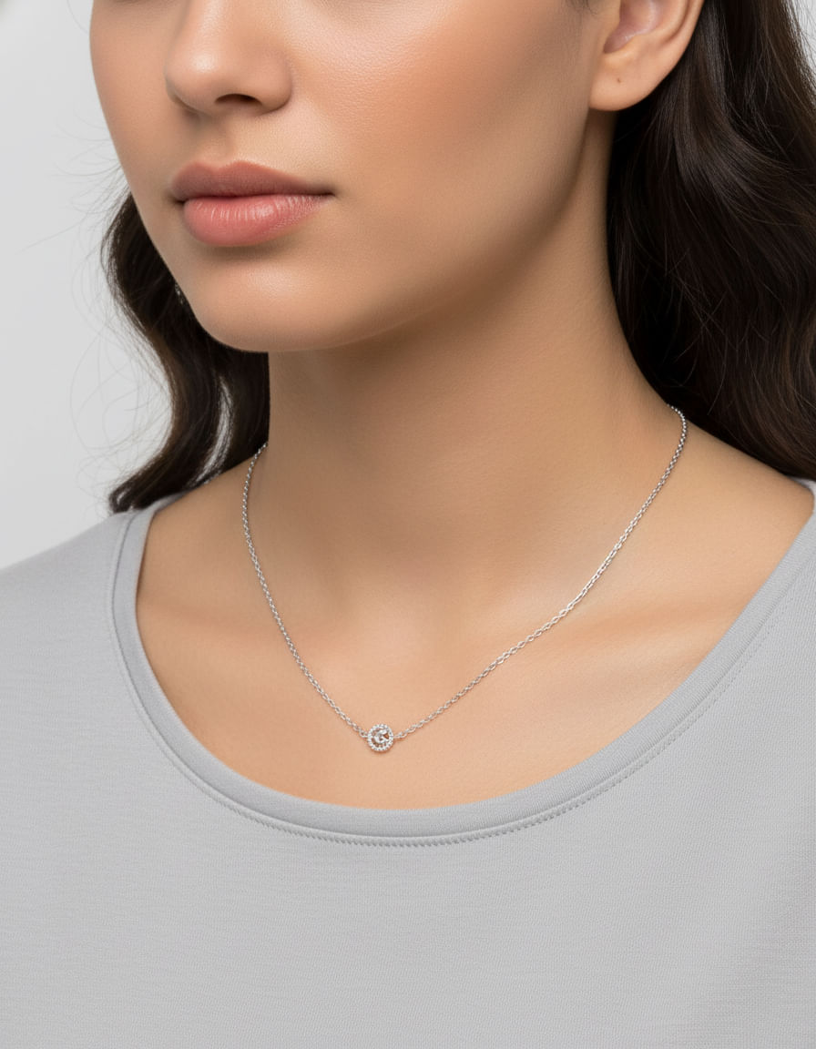 Collana chantecler in oro bianco 9 kt-3