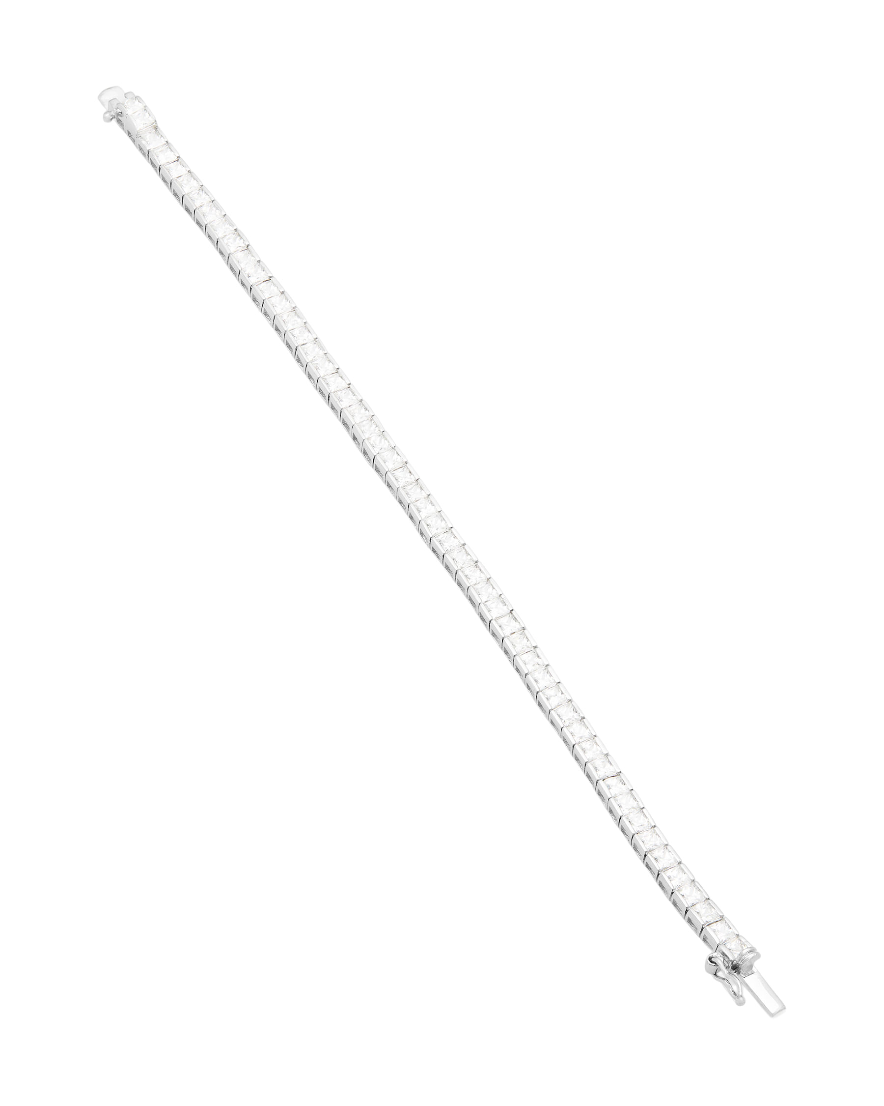 Bracciale tennis in argento con zirconi princess-2