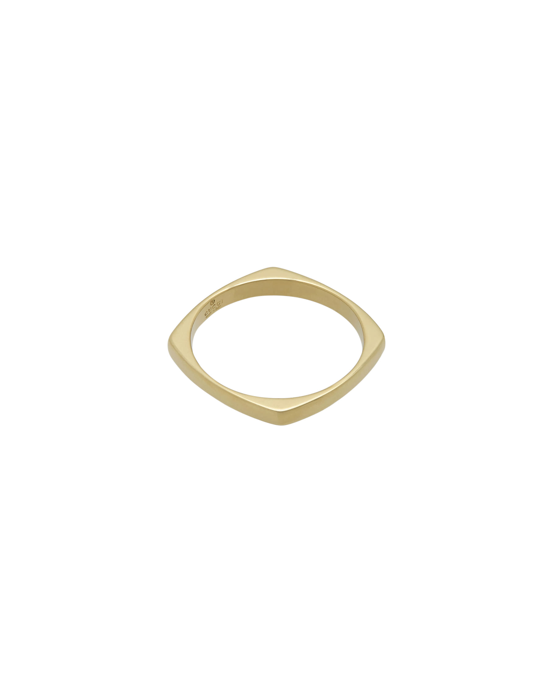 Fedina gucci squadrata in oro giallo 18 kt-2