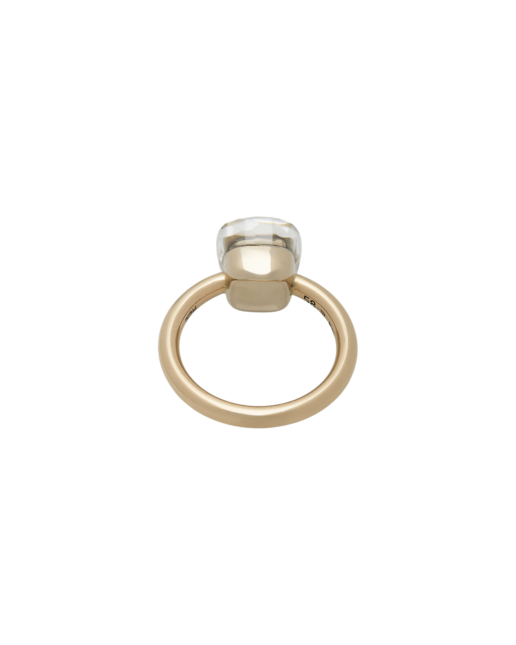 Anello pomellato nudo classic in oro con topazio bianco-3