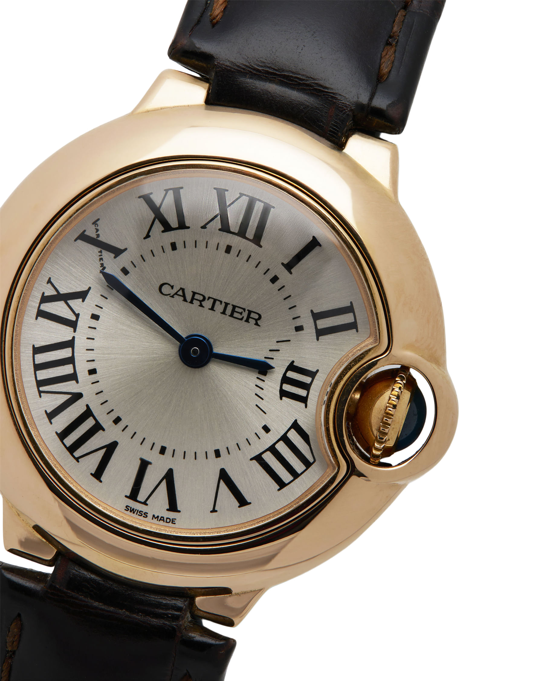 Cartier ballon bleu 28mm 18k rose gold ref 3007-2