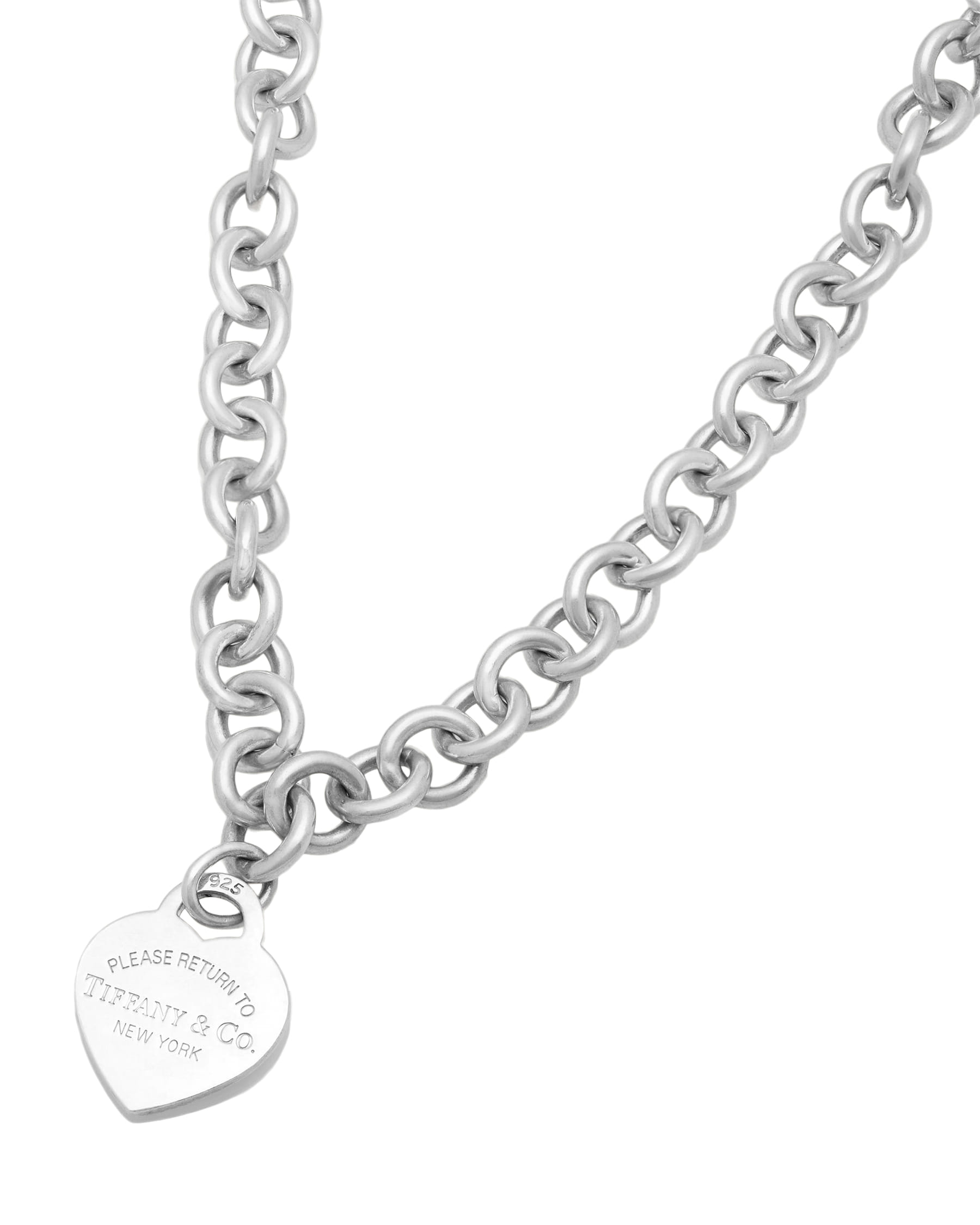 Collana return to tiffany chain link heart tag in argento-1