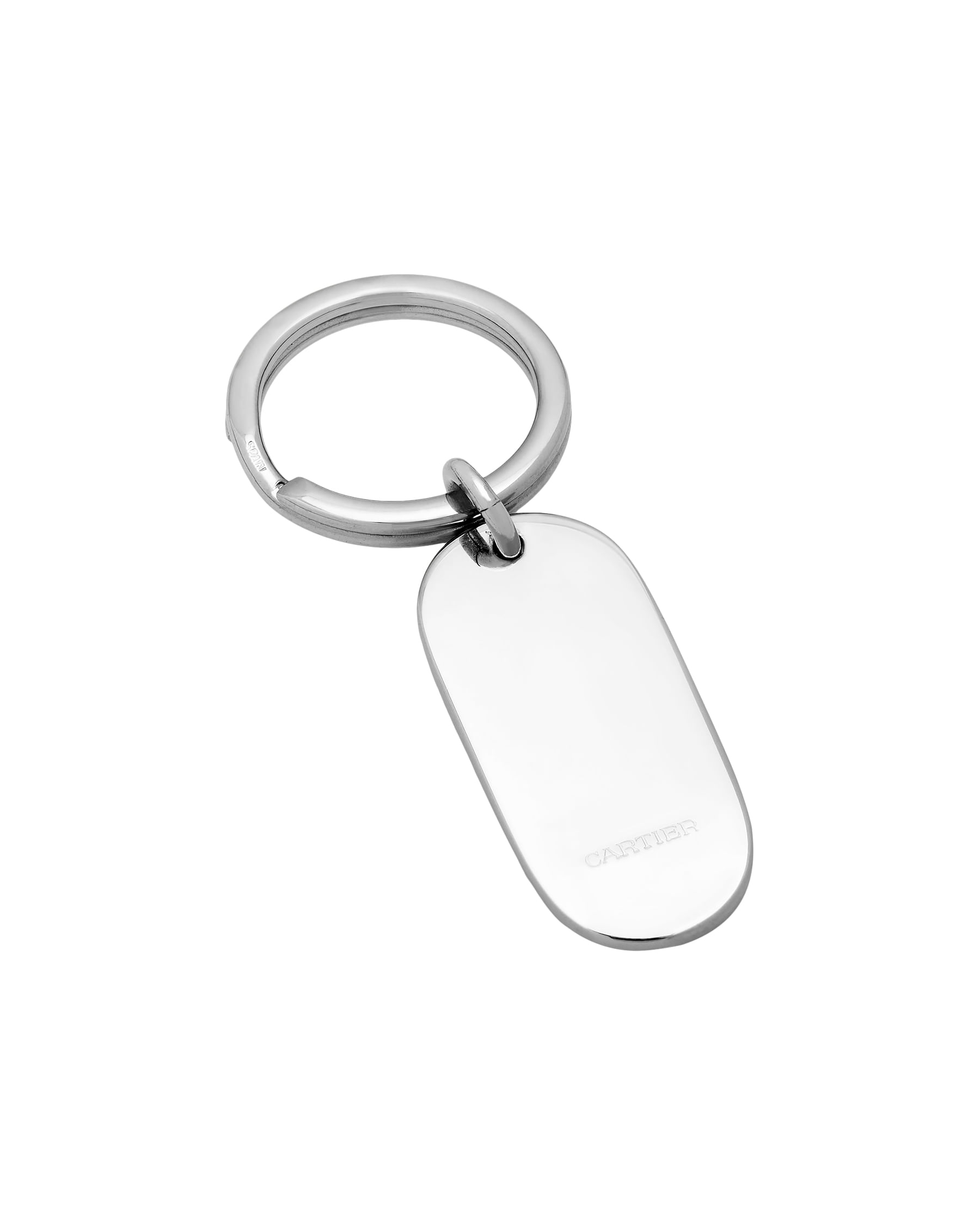 Portachiavi cartier logo in acciaio-2