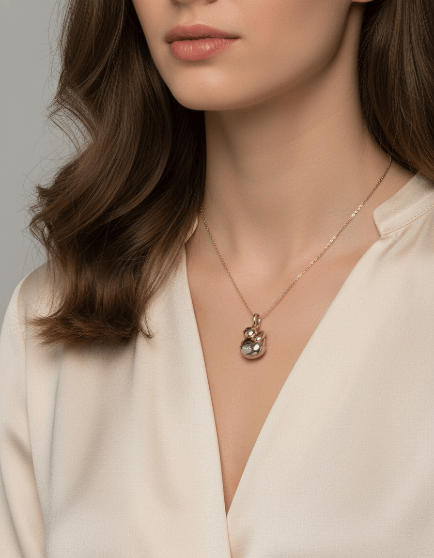 Ciondolo pomellato pulcino dentro guscio d'uovo snodato in oro giallo e bianco-3