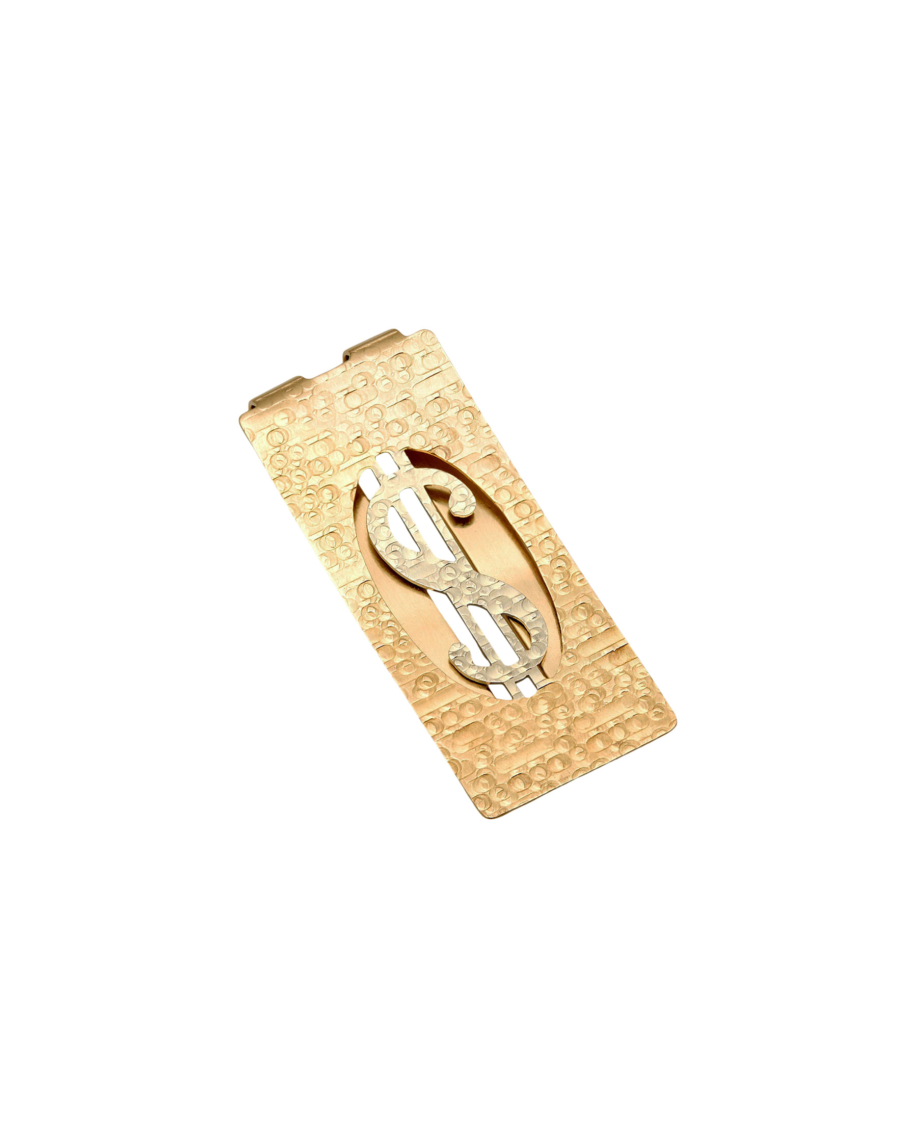 Fermasoldi in oro giallo e bianco con dollaro centrale-1