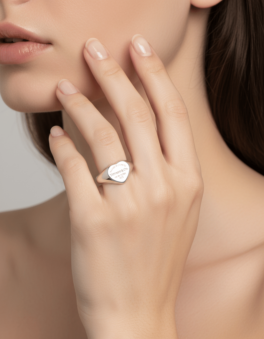 Anello return to tiffany con sigillo a cuore in argento-4