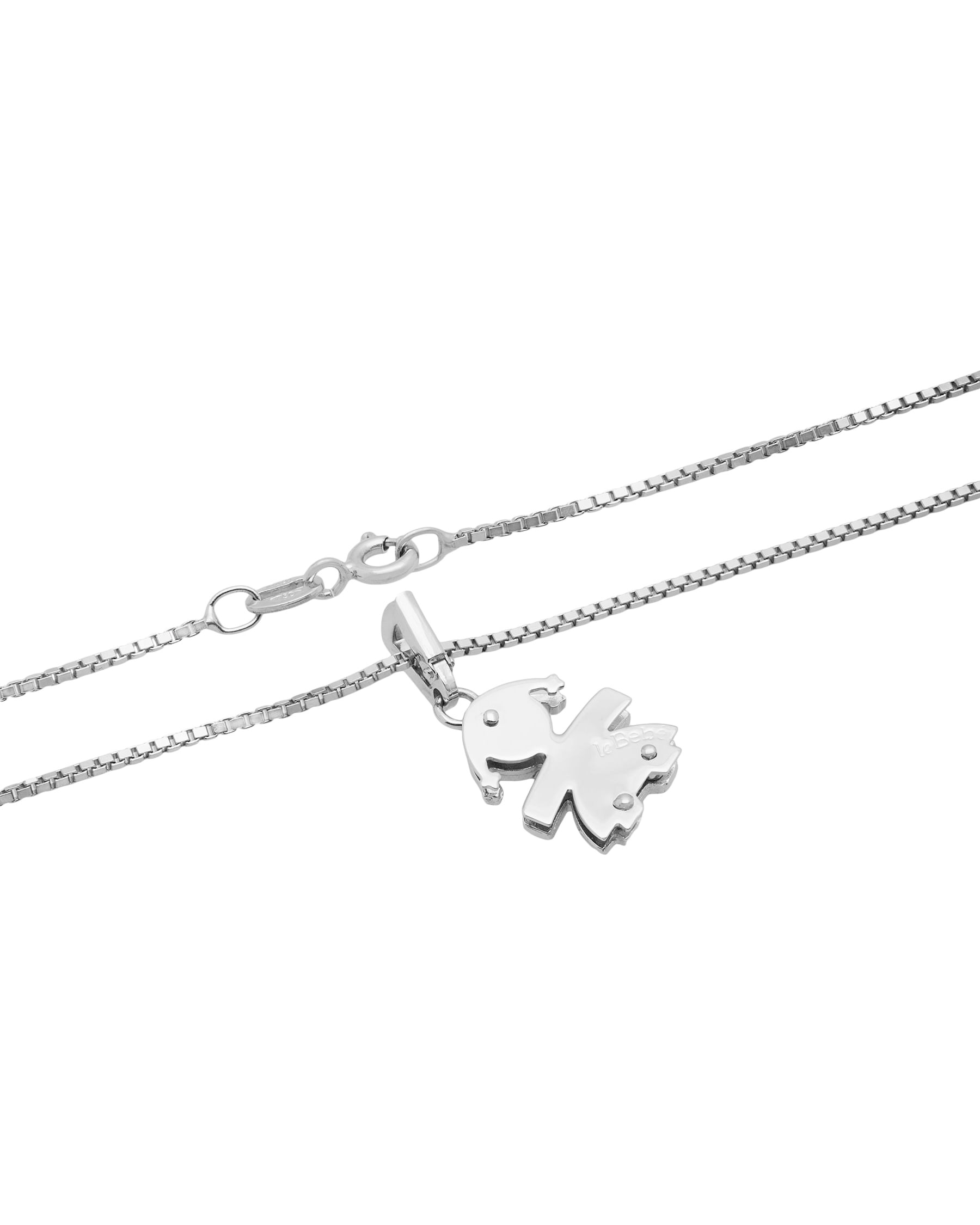 Collana con ciondolo bimba lebebè oro bianco e diamanti-2