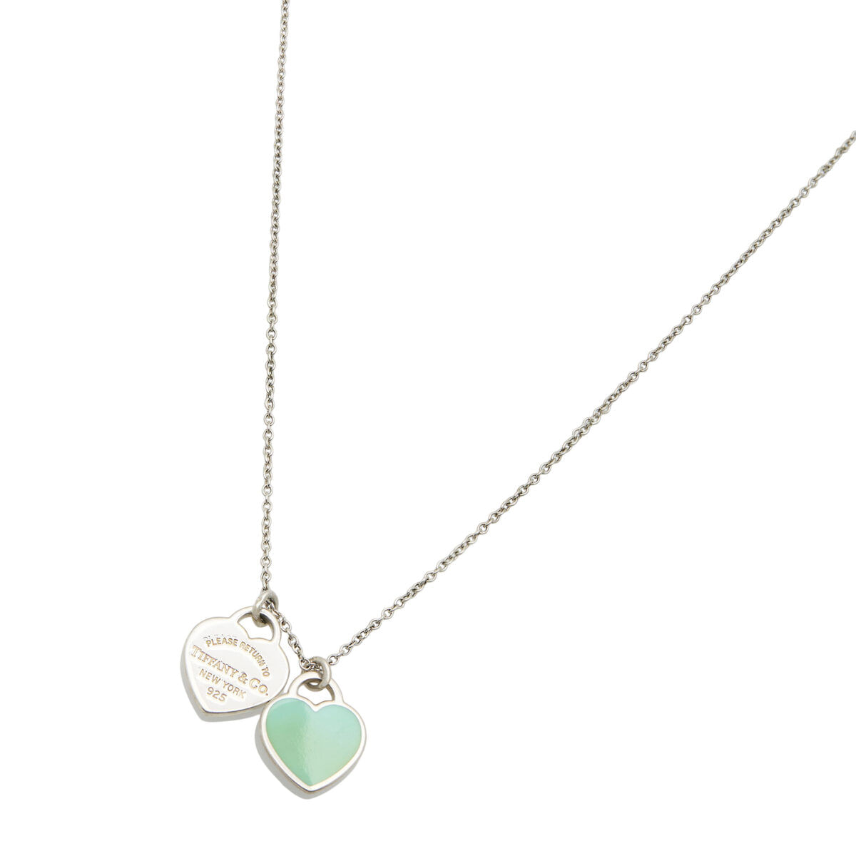 Collana return to tiffany double heart tag tiffany blue in argento mini-1