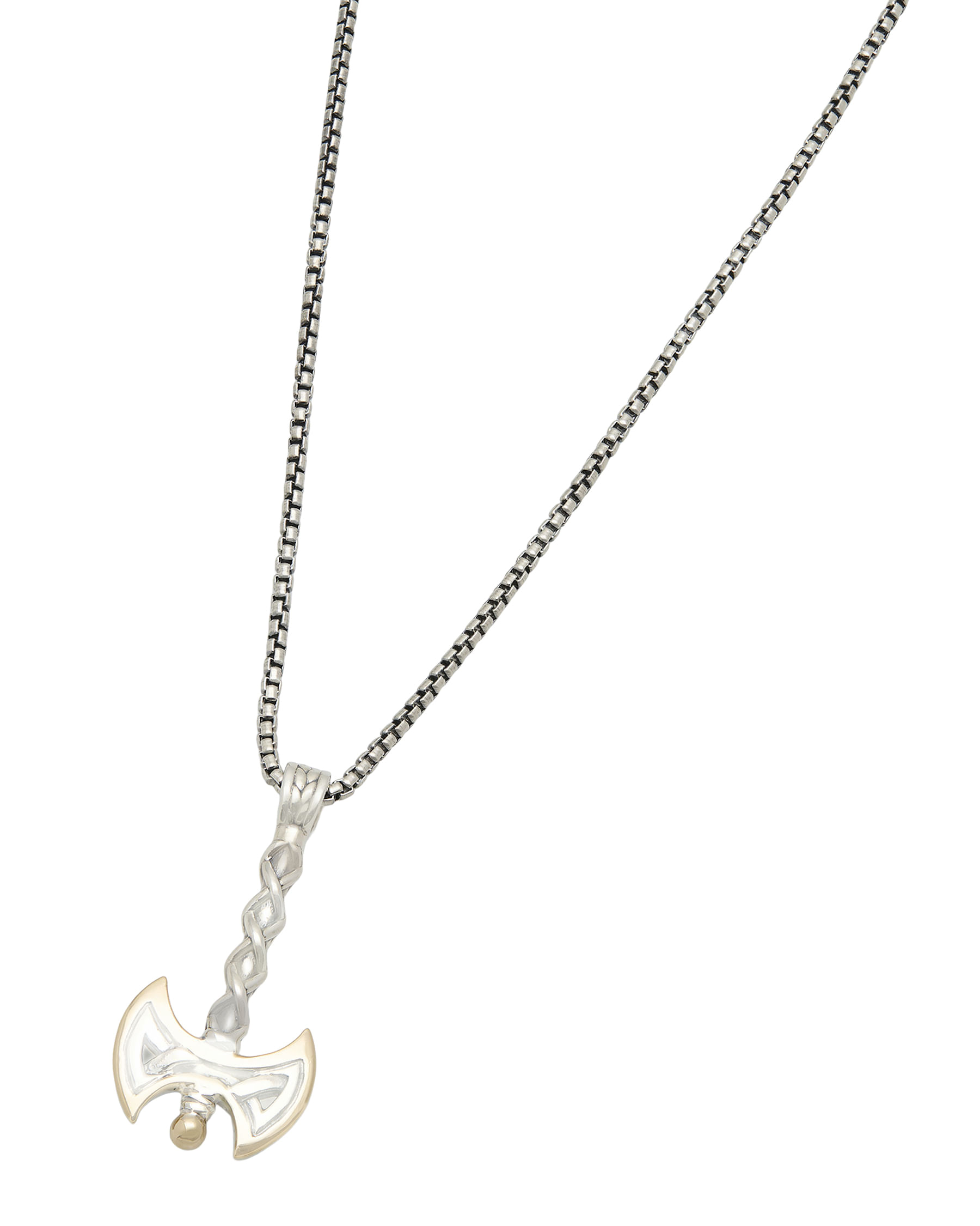 Collana keith jack con ciondolo a forma di ascia in oro e argento-1