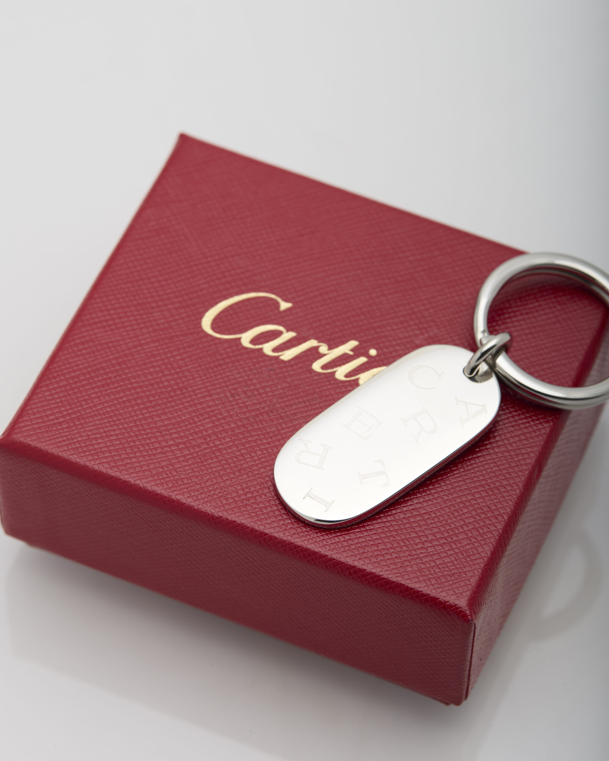 Portachiavi cartier logo in acciaio-3