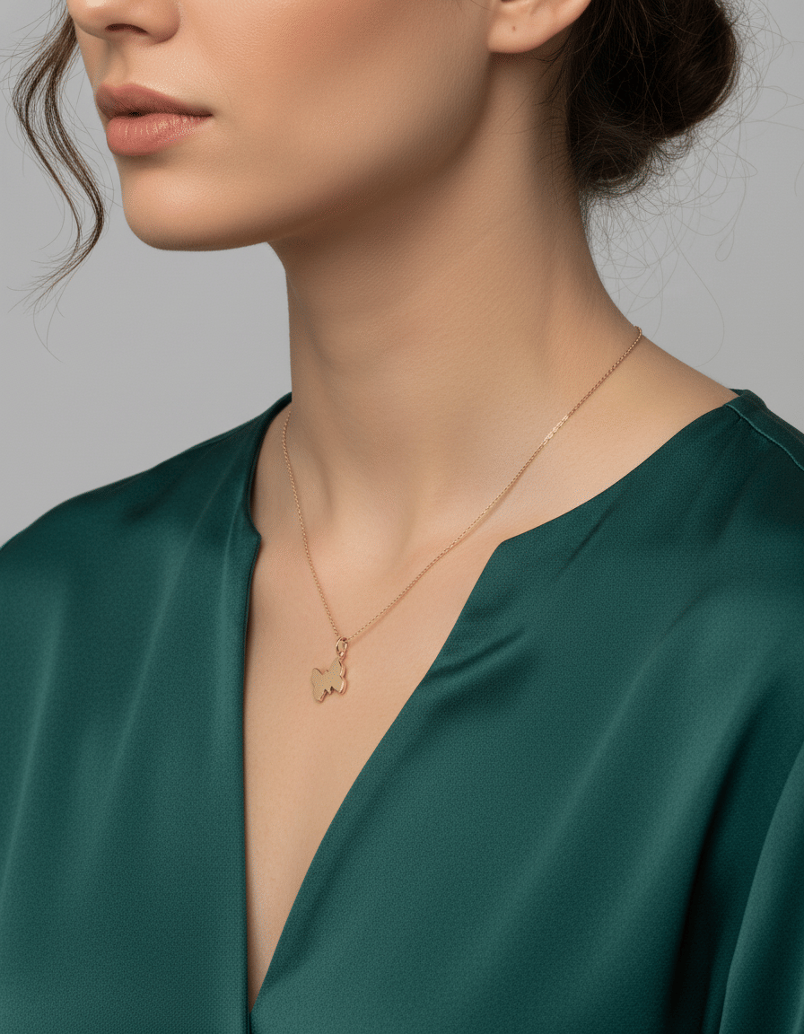 Ciondolo farfalla dodo in oro giallo-3