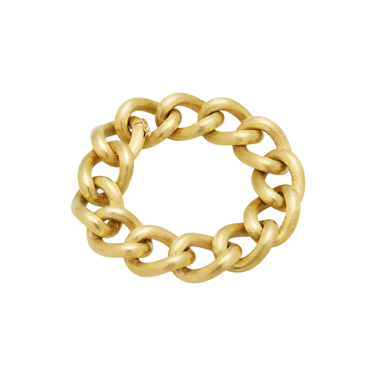 Bracciale unoerre vintage con maglia grumetta satinata in oro giallo 18kt-1