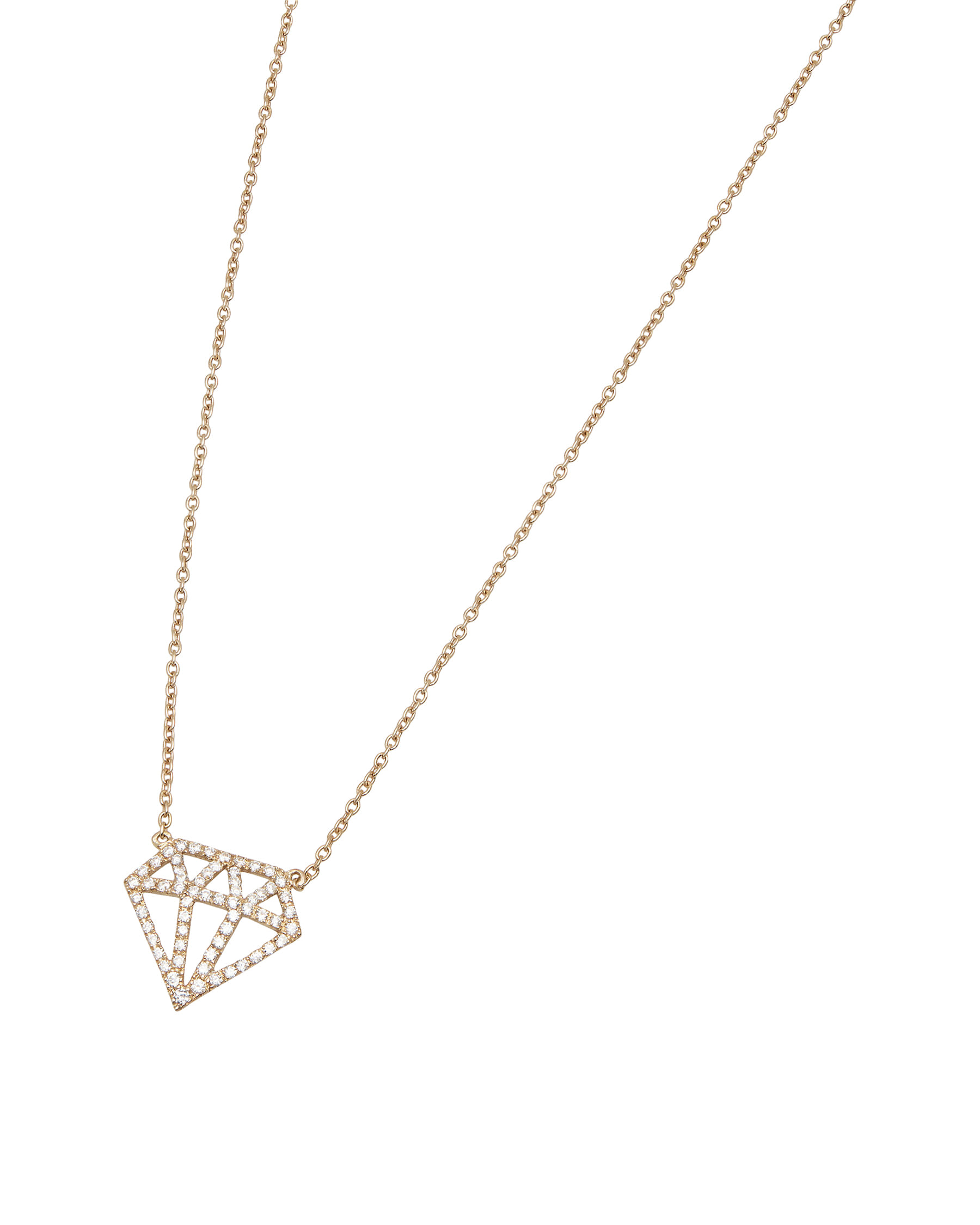 Collana in oro rosa con ciondolo forma diamante in diamanti-1