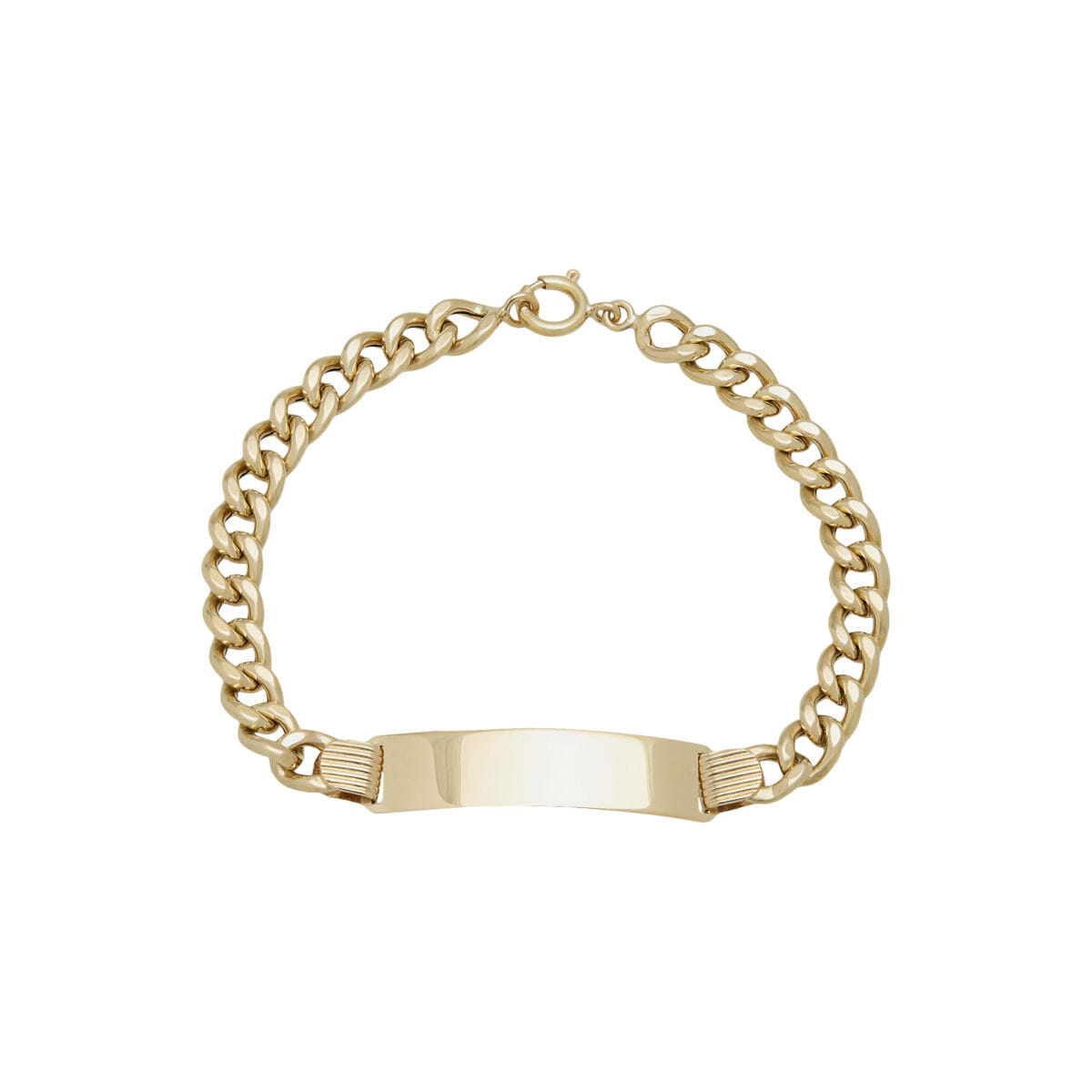 Bracciale targhetta in oro giallo maglia groumettina-1