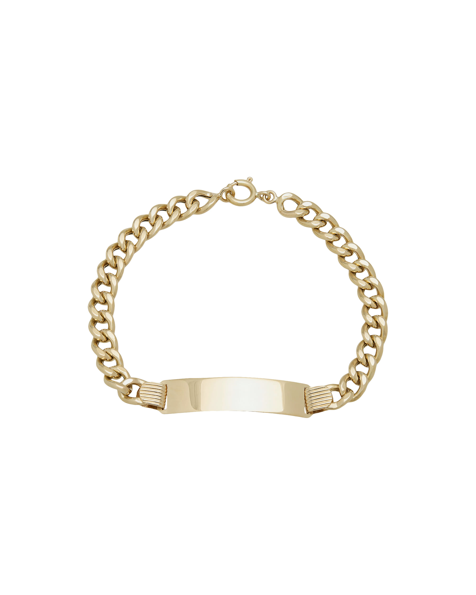 Bracciale targhetta in oro giallo maglia groumettina-1