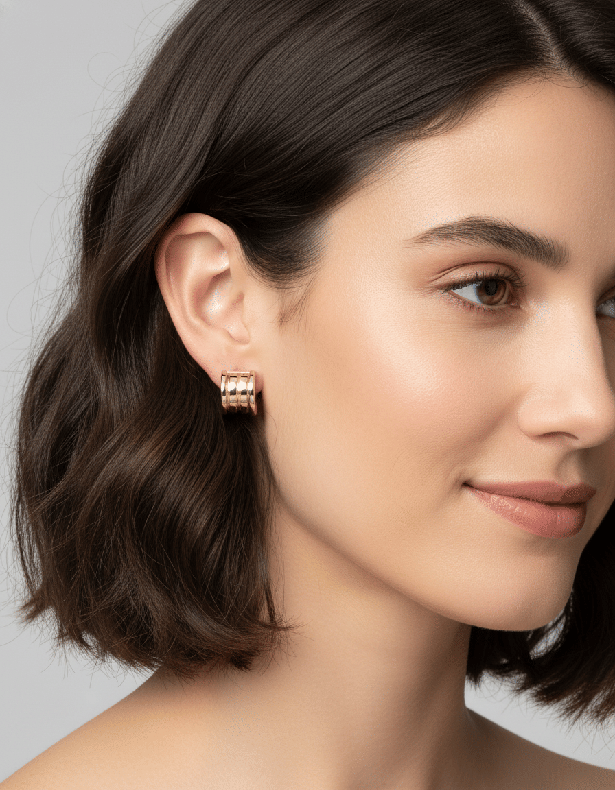 Orecchini cerchio bulgari bzero1 in oro rosa-4