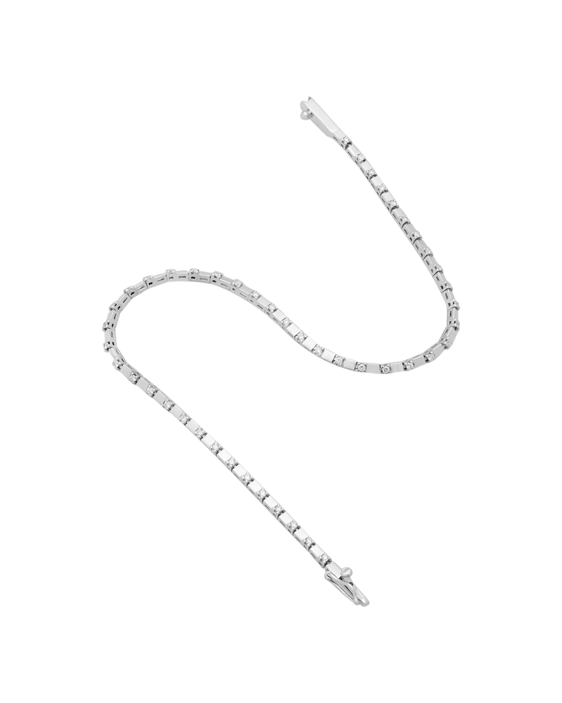 Bracciale chimento con piastrine in oro bianco e diamanti-2