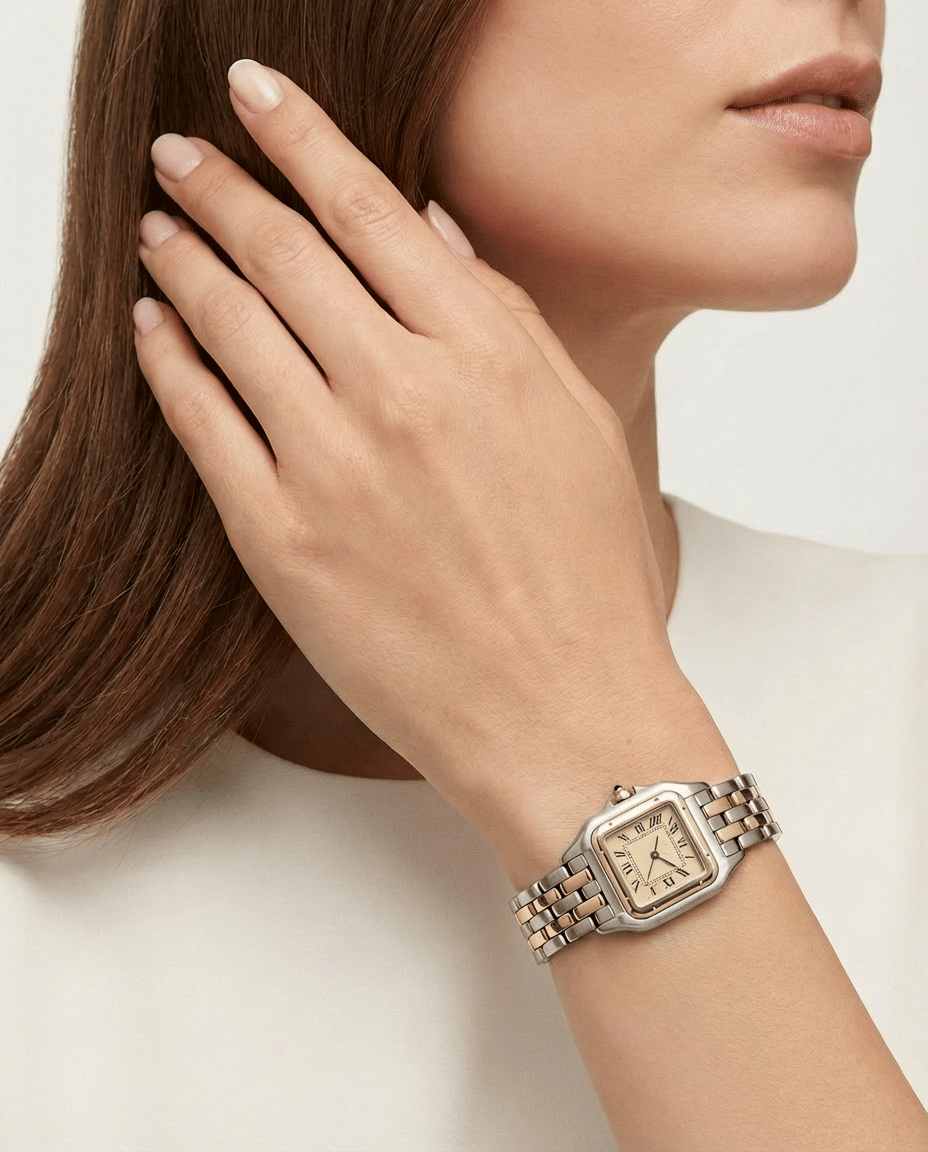 Panthère 22mm two tone 2 rows ref 166921-7