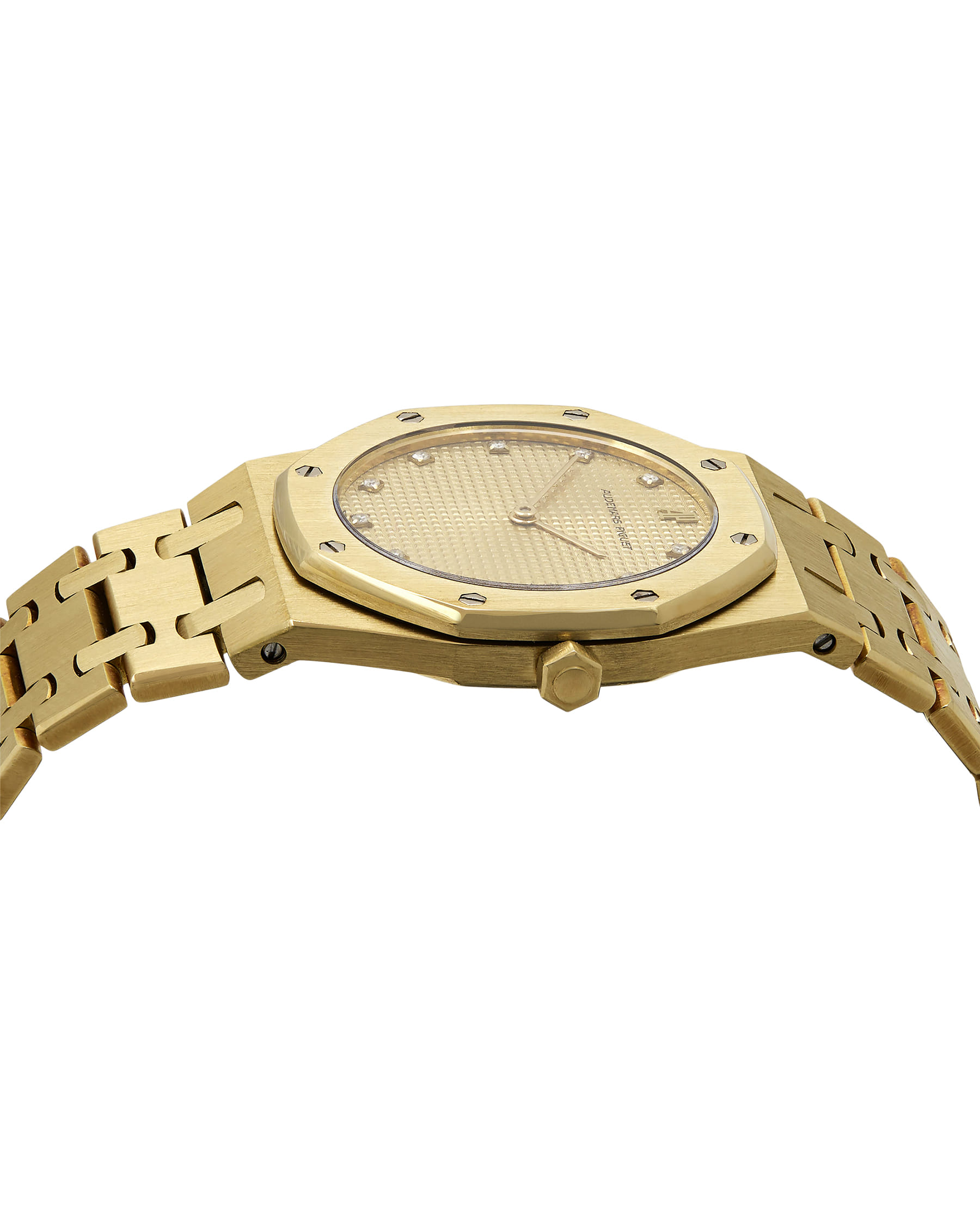 Audemars piguet royal oak 56303ba diamond champagne dial 18k yellow gold watch-4