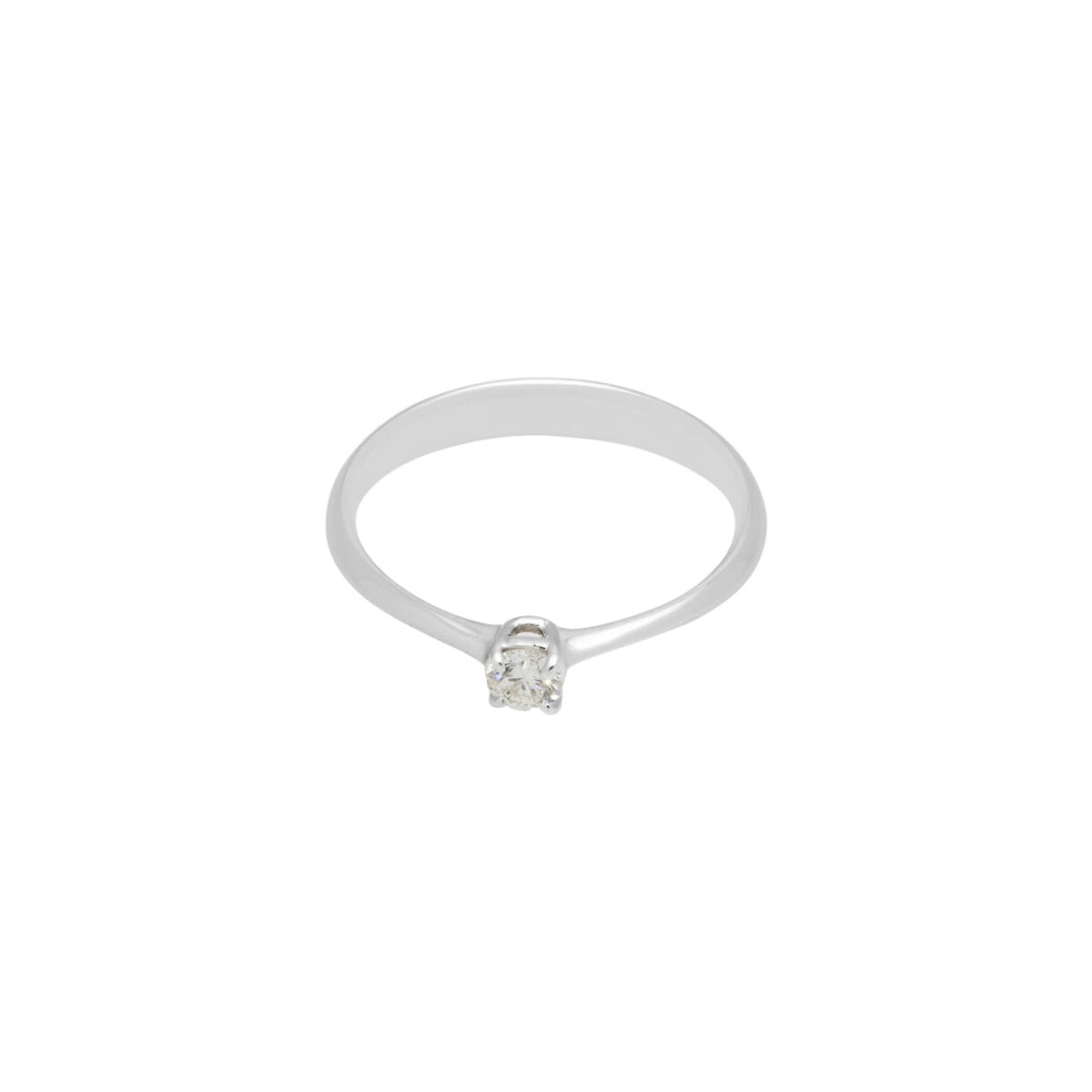 Anello solitario oro bianco con diamante 0,13 ct-1