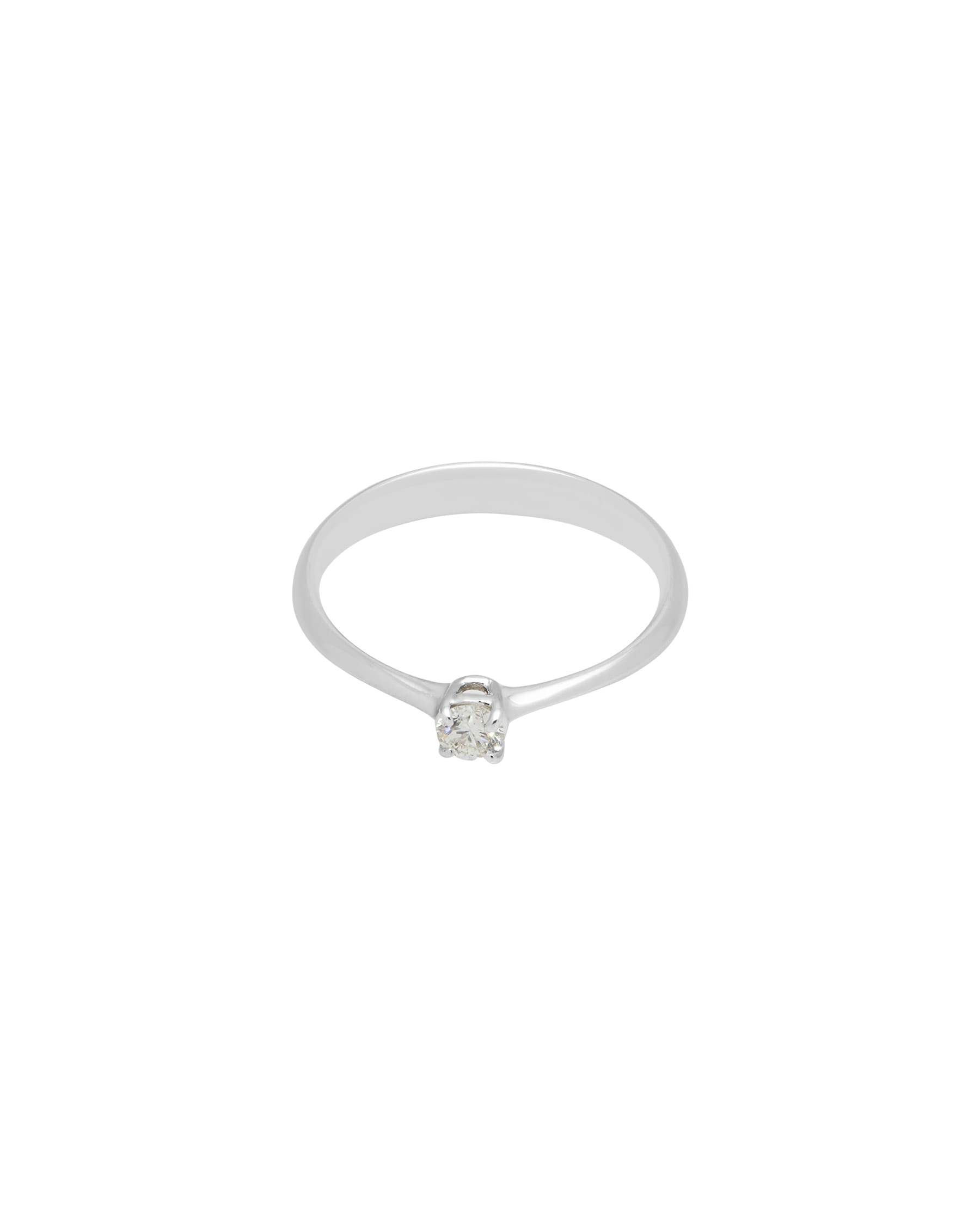 Anello solitario oro bianco con diamante 0,13 ct-1
