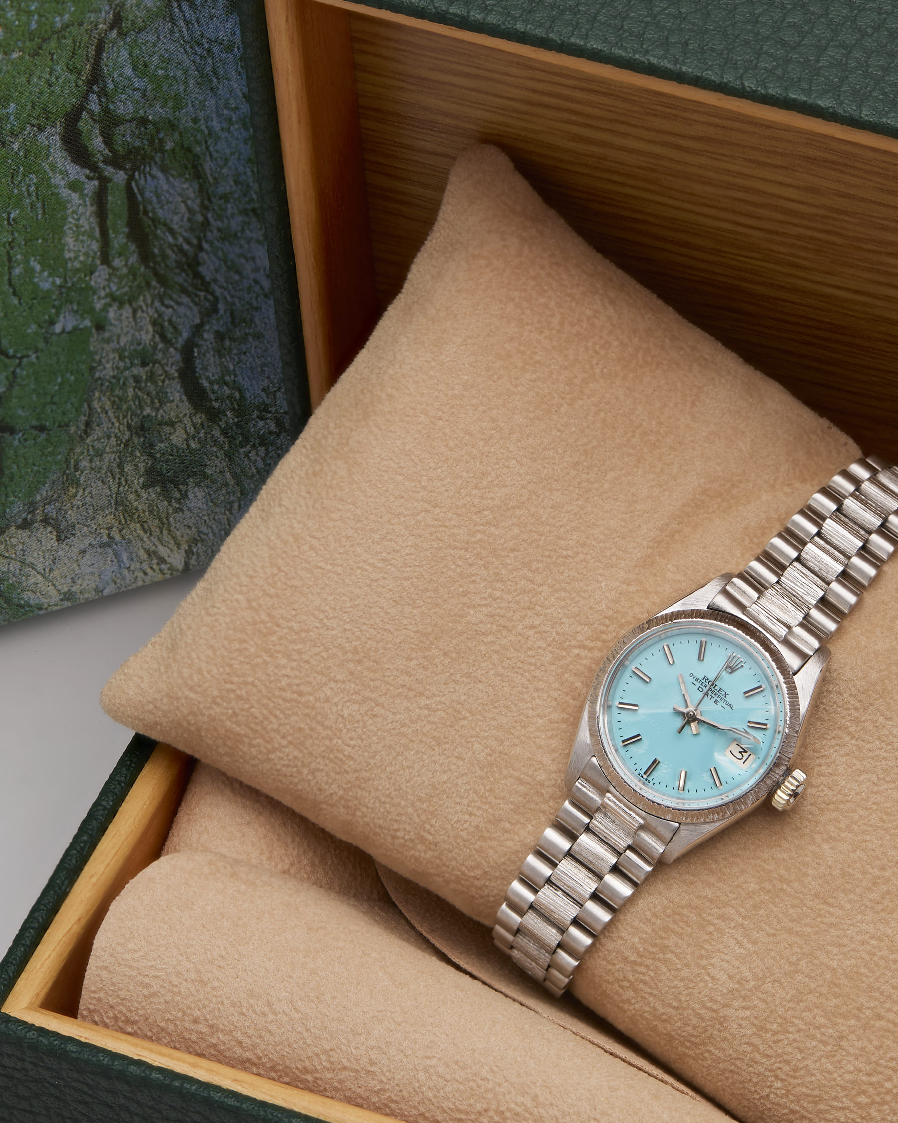 Rolex date lady president rare white gold corteccia 18kt ref 6927-6