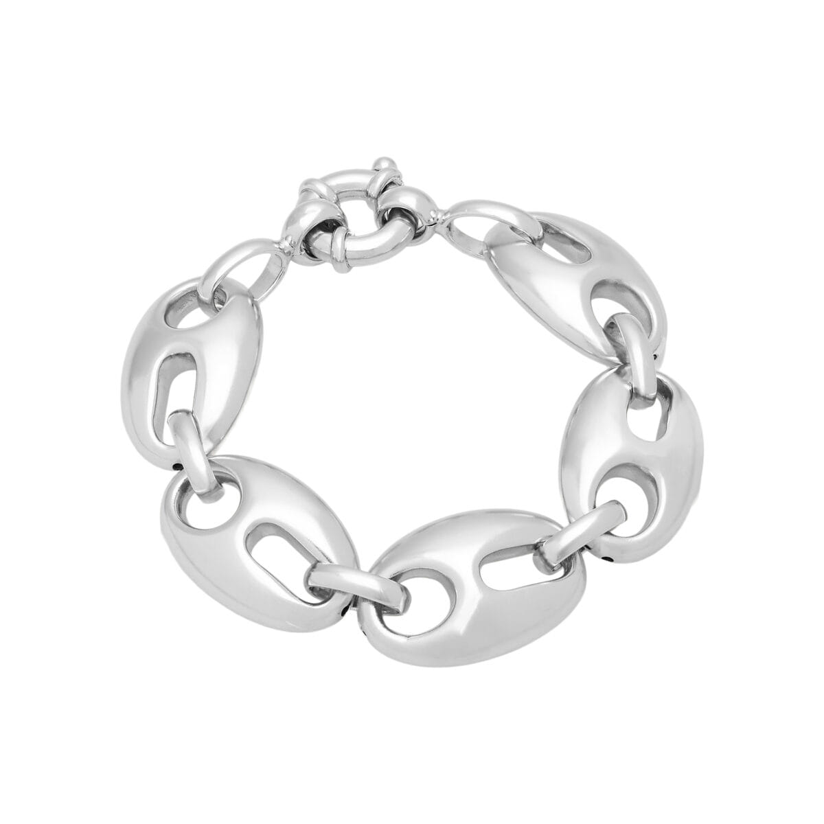 Bracciale maglia marinara grande in argento 925%-1