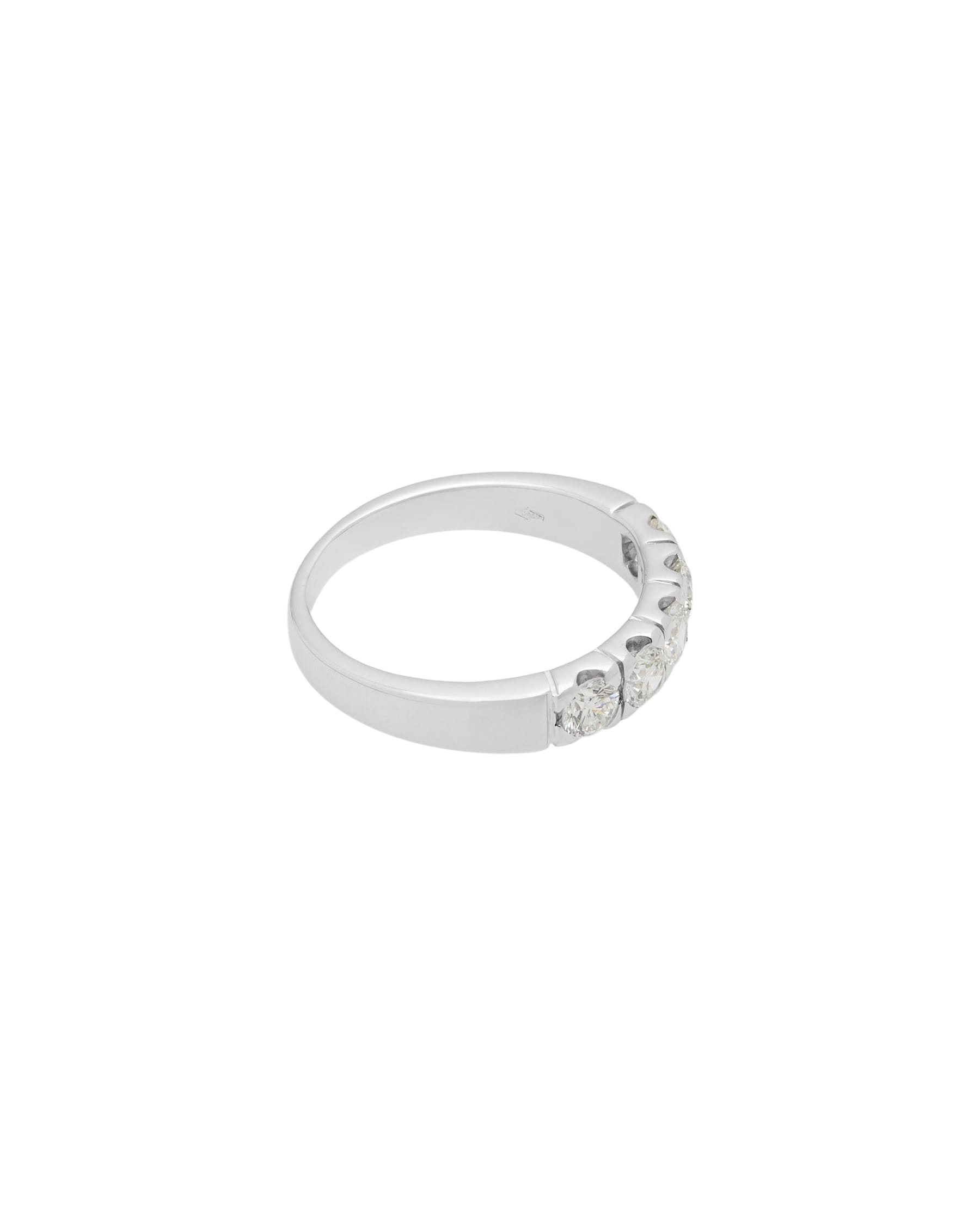 Anello veretta oro bianco con 5 diamanti 0,80 ct-2