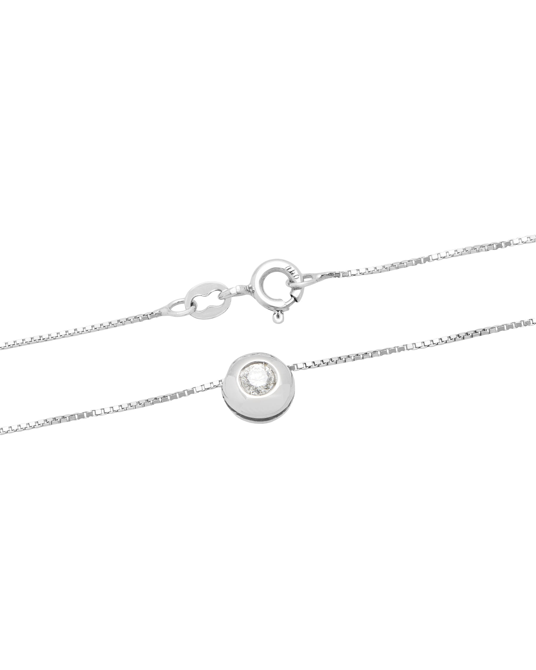 Catenina punto luce cipollino 0,13 ct in oro bianco-2