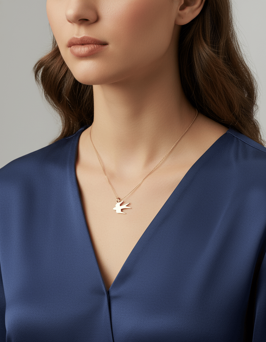 Ciondolo dodo rondine grande oro 18 kt-3