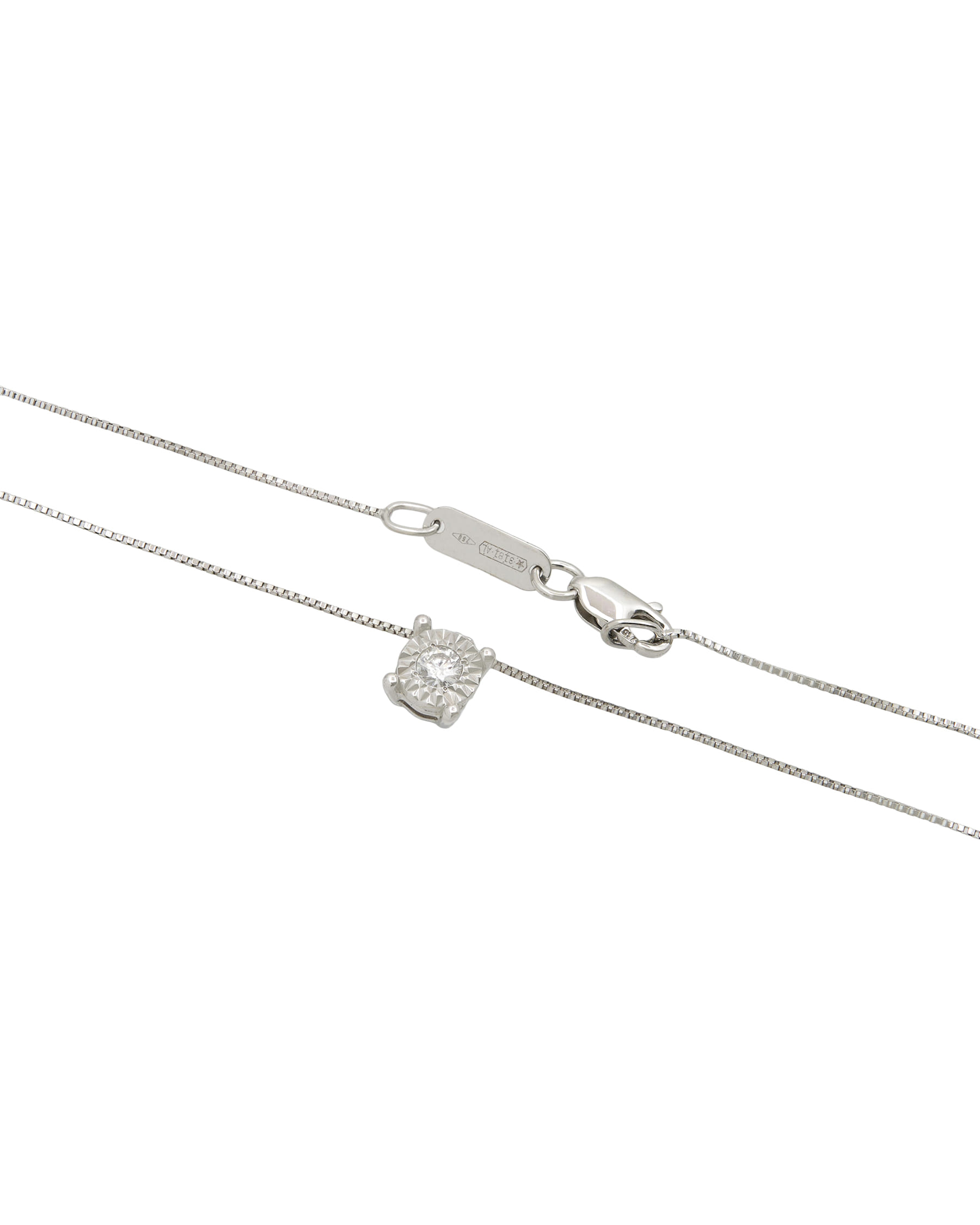 Catenina bliss punto luce magic 0,07 ct in oro bianco-2