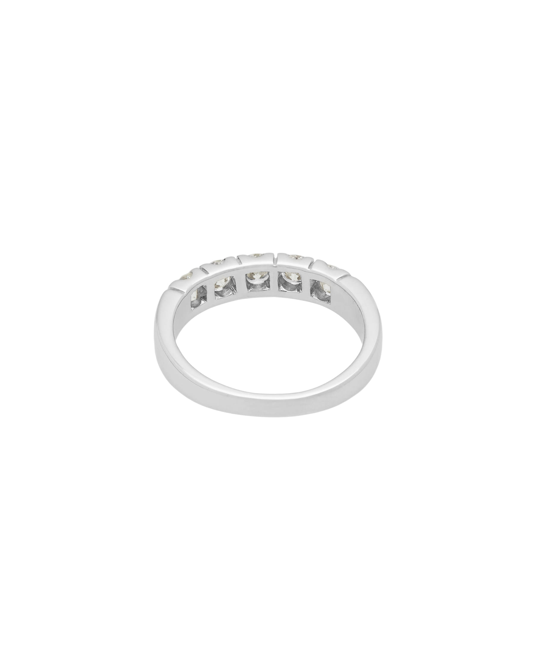 Anello veretta oro bianco con 5 diamanti 0,80 ct-3