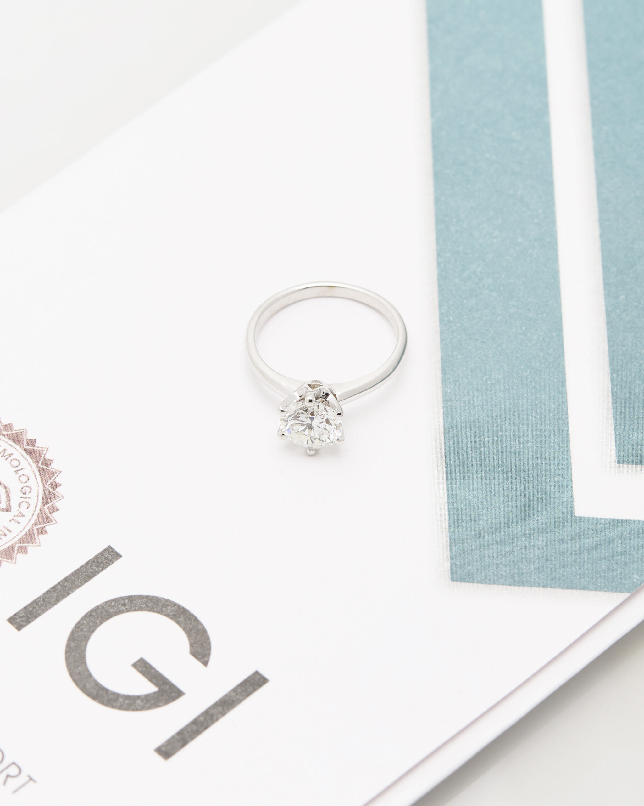 Anello solitario oro bianco 1,50 ct-4