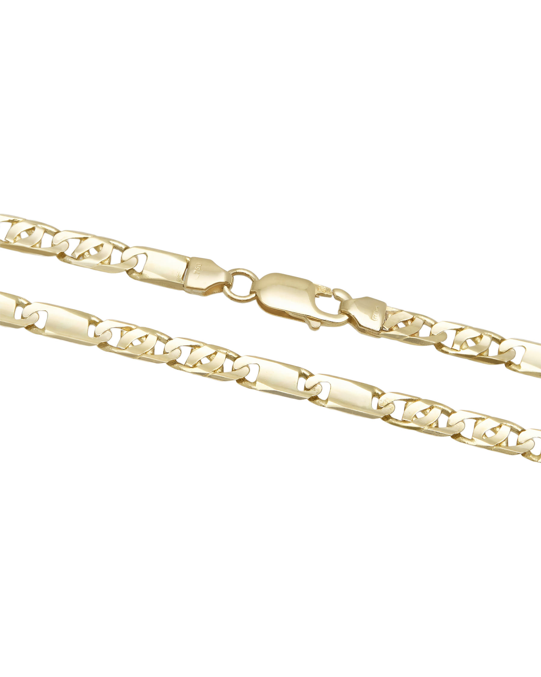 Collana maglie figaro e maglia piena in oro giallo 18 kt-2