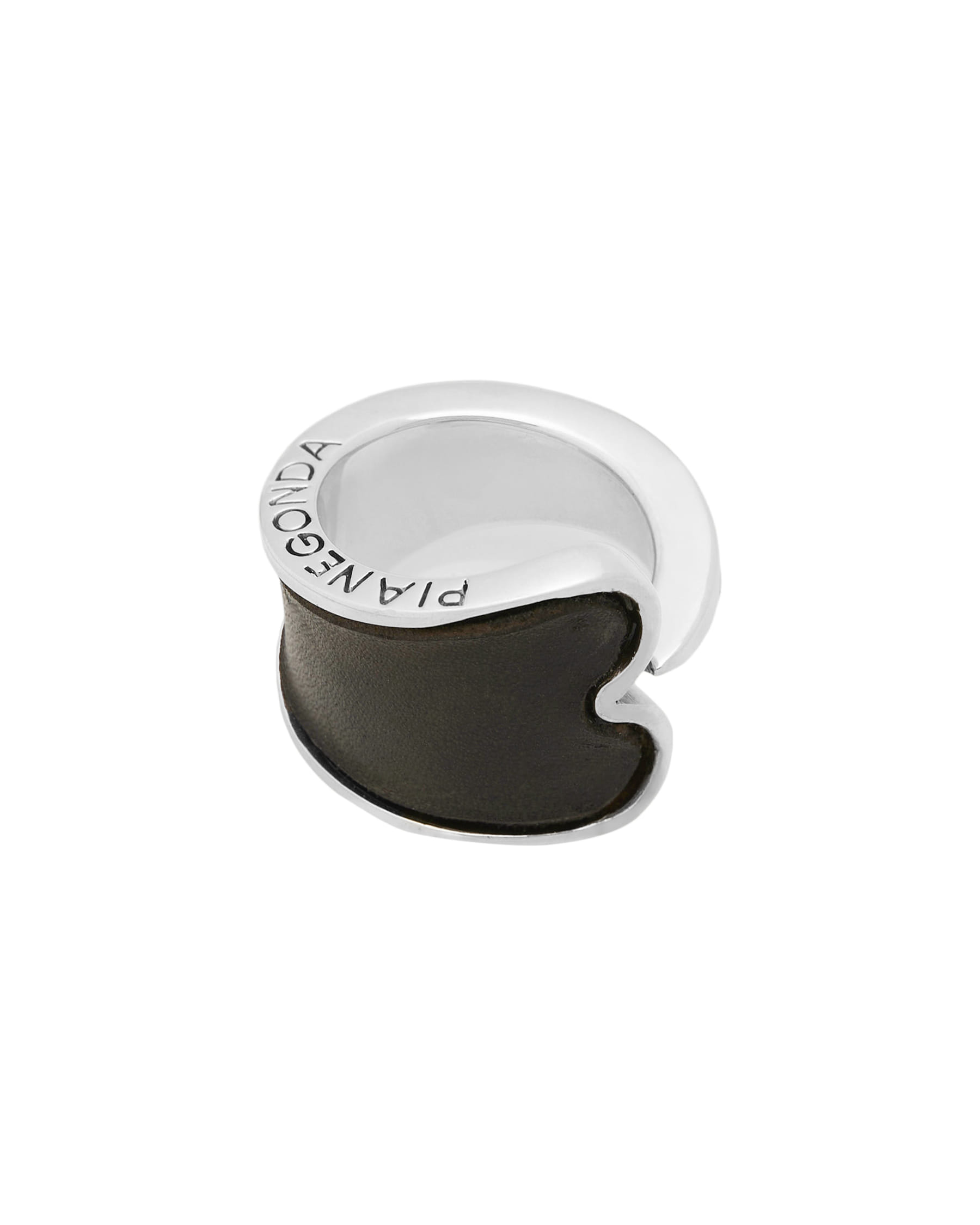 Anello pianegonda cuore in argento e pelle-1